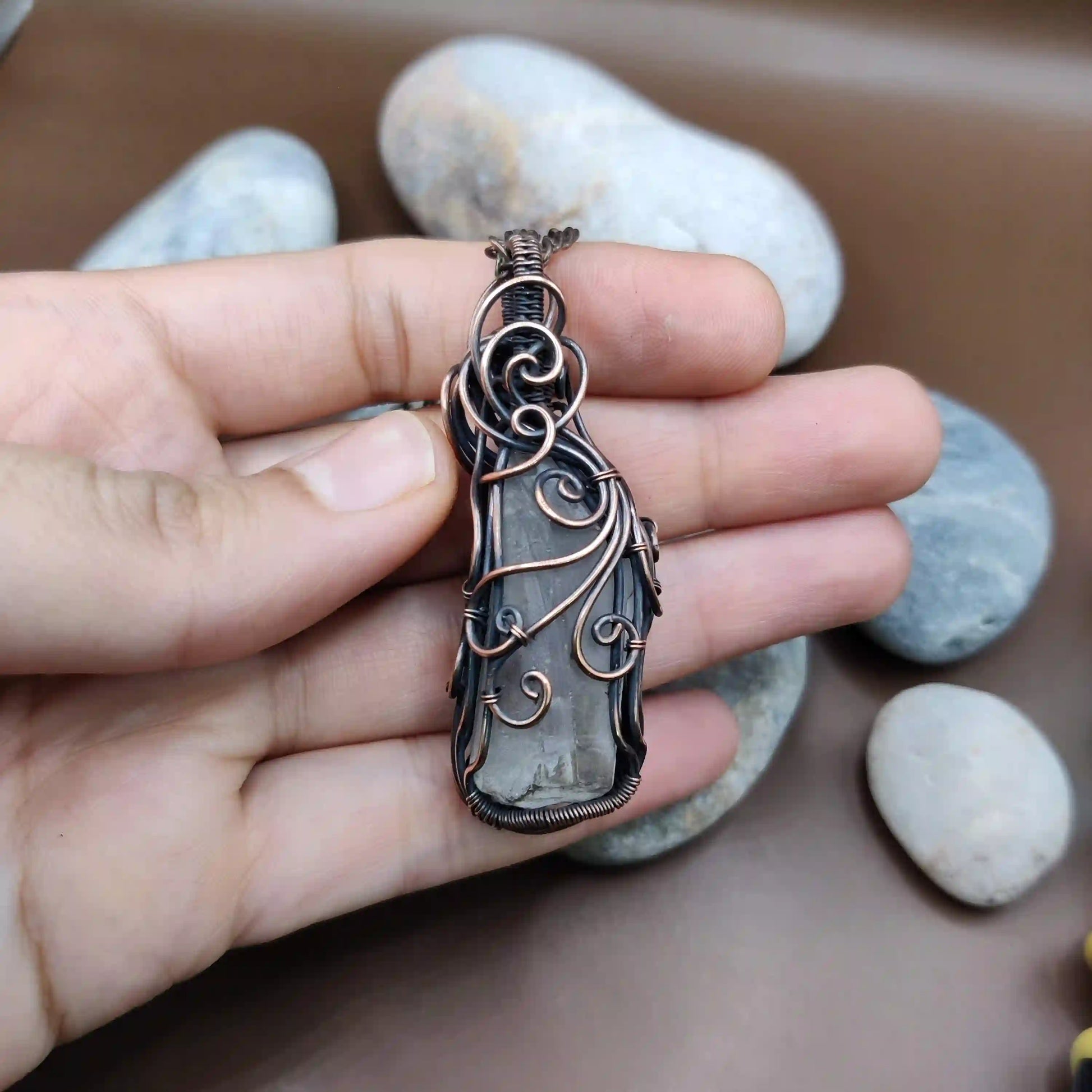 Aadhini- Clear Quartz Necklace - 003 SA2 By Sanguine Aura Handcrafted Jewellery
