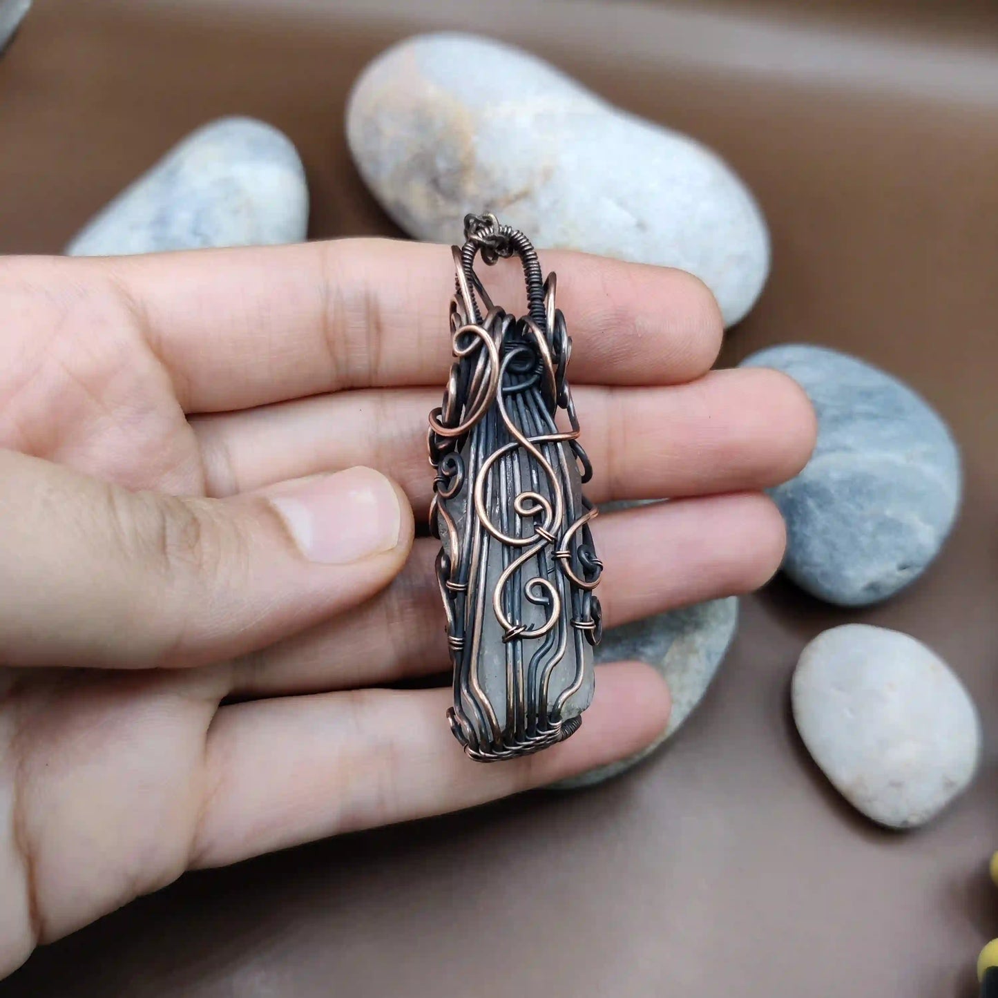 Aadhini- Clear Quartz Necklace - 003 SA3 By Sanguine Aura Handcrafted Jewellery