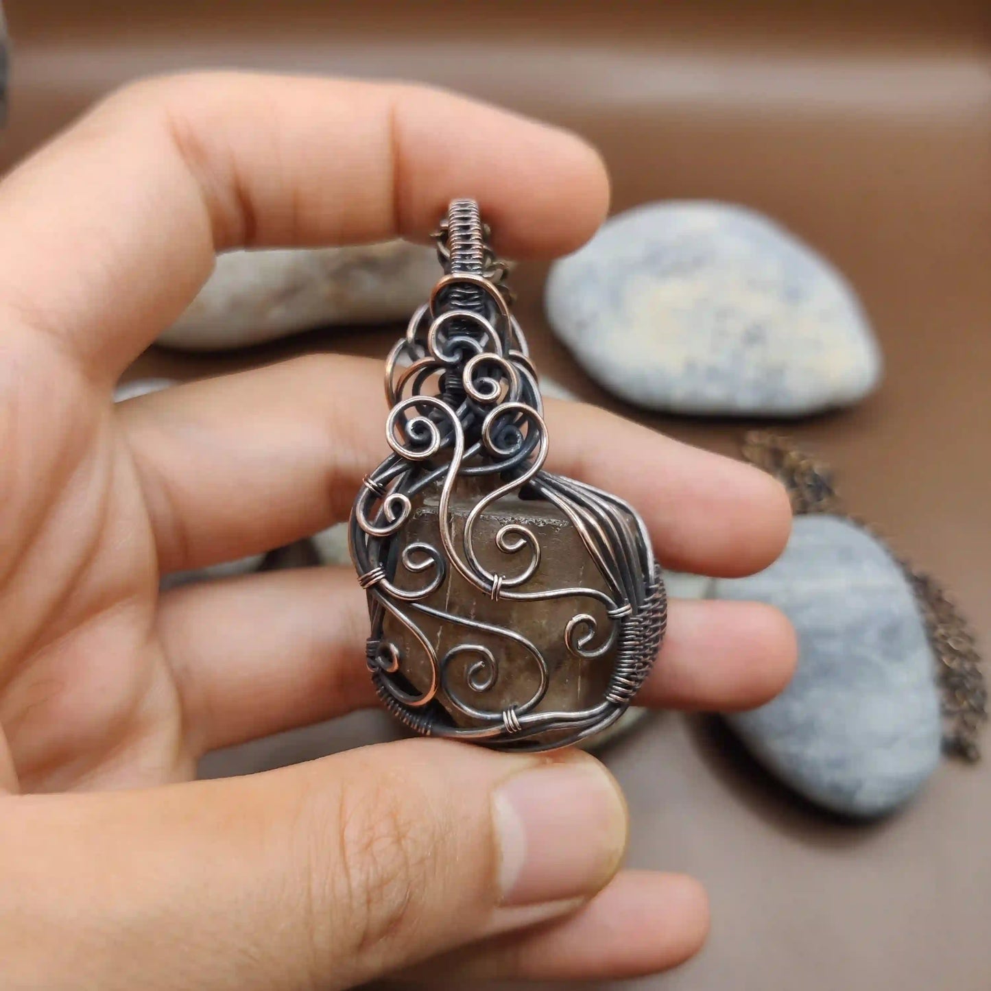 Aadhini - Kundalini Quartz - Citrine Necklace 001 SA2 By Sanguine Aura Handcrafted Jewellery