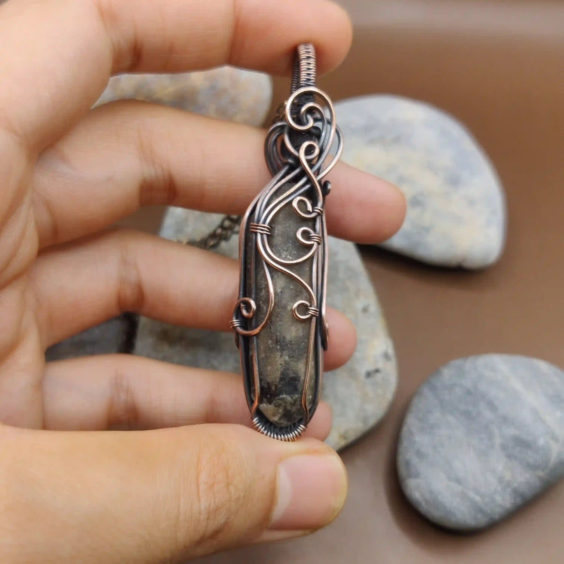 Aadhini - Kundalini Quartz - Citrine Necklace 002 SA1 By Sanguine Aura Handcrafted Jewellery