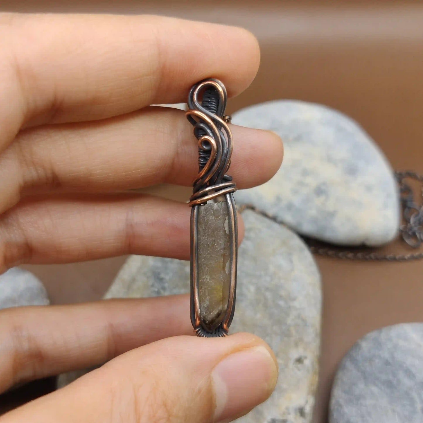 Aadhini - Kundalini Quartz - Citrine Necklace 003 SA2 By Sanguine Aura Handcrafted Jewellery