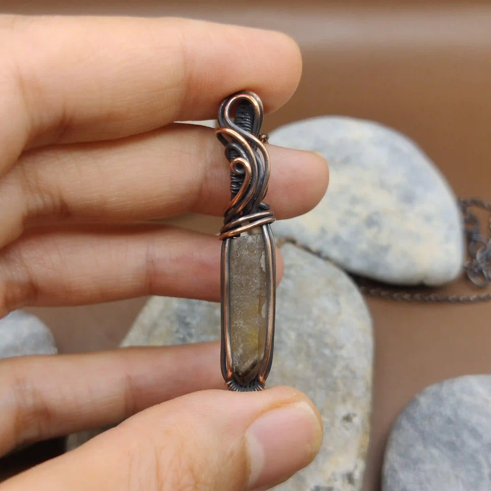 Aadhini - Kundalini Quartz - Citrine Necklace 003 SA2 By Sanguine Aura Handcrafted Jewellery