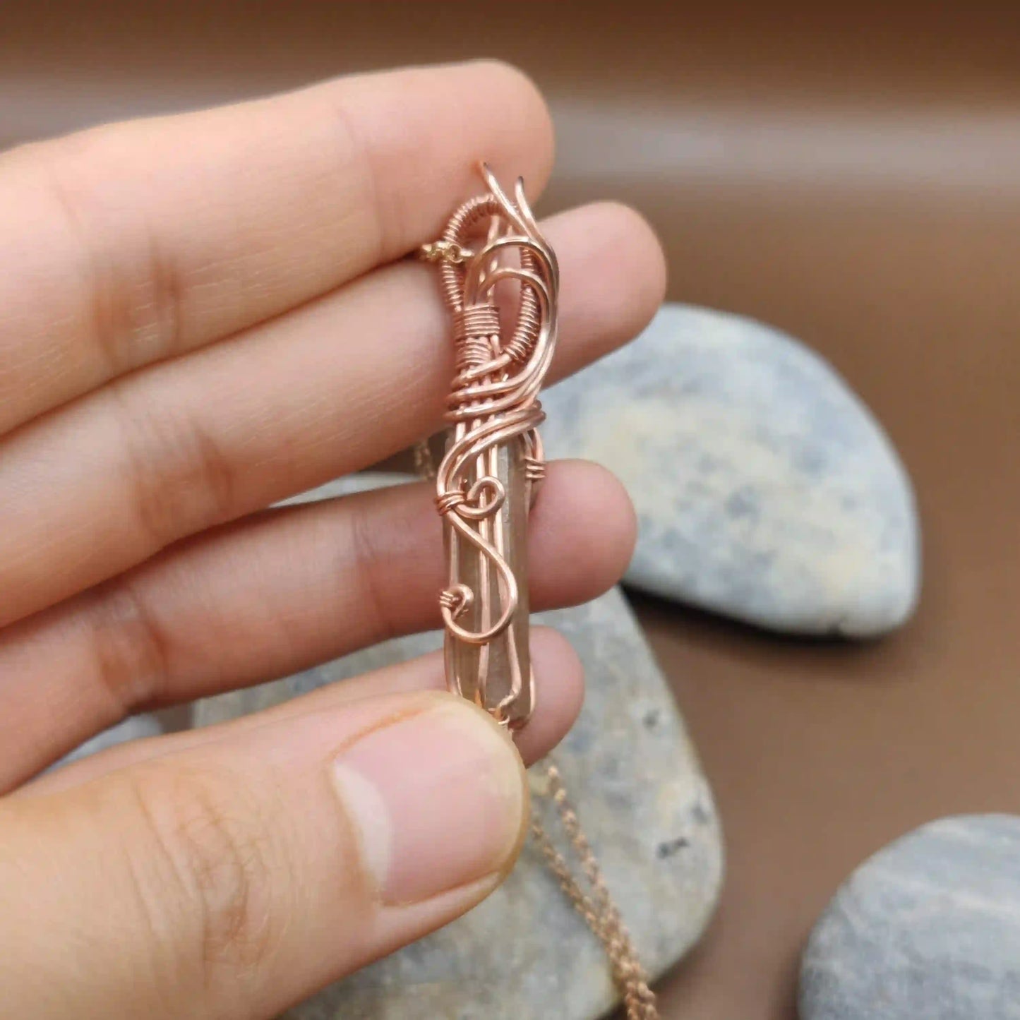 Aadhini - Kundalini Quartz / Citrine Necklace 0010 SA2 By Sanguine Aura Handcrafted Jewellery