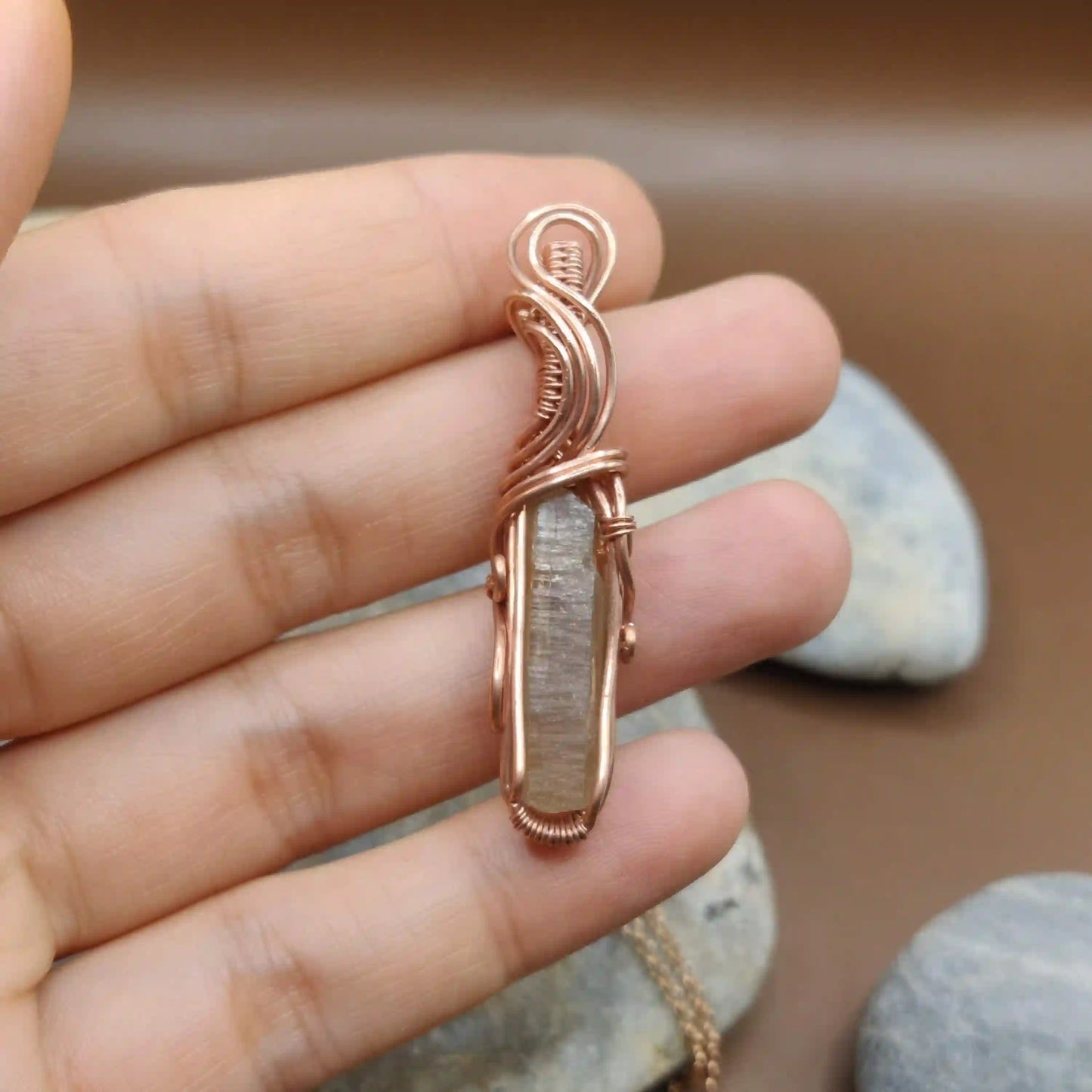 Aadhini - Kundalini Quartz / Citrine Necklace 0010 SA3 By Sanguine Aura Handcrafted Jewellery