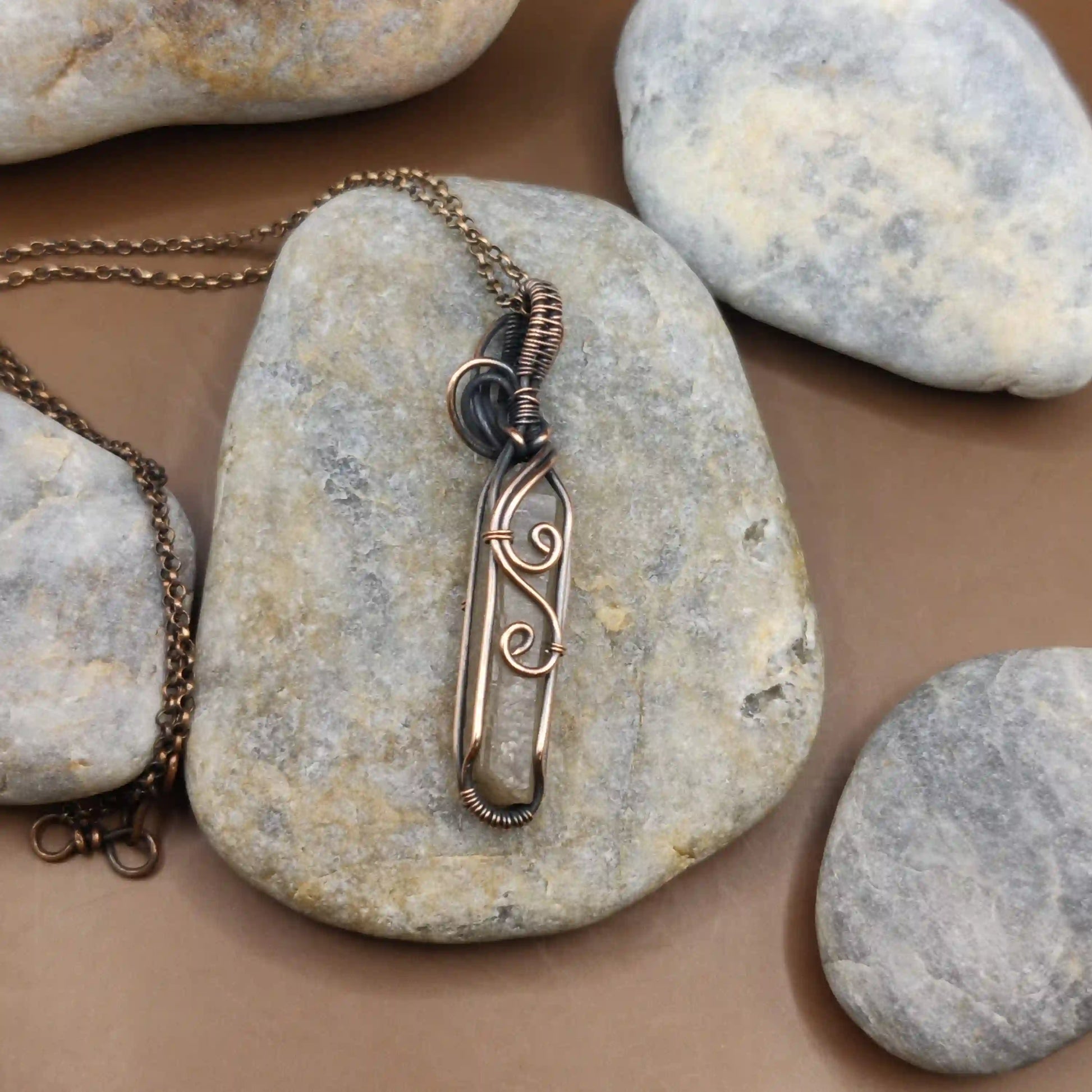 Aadhini - Kundalini Quartz / Citrine Necklace 004 SA1 By Sanguine Aura Handcrafted Jewellery