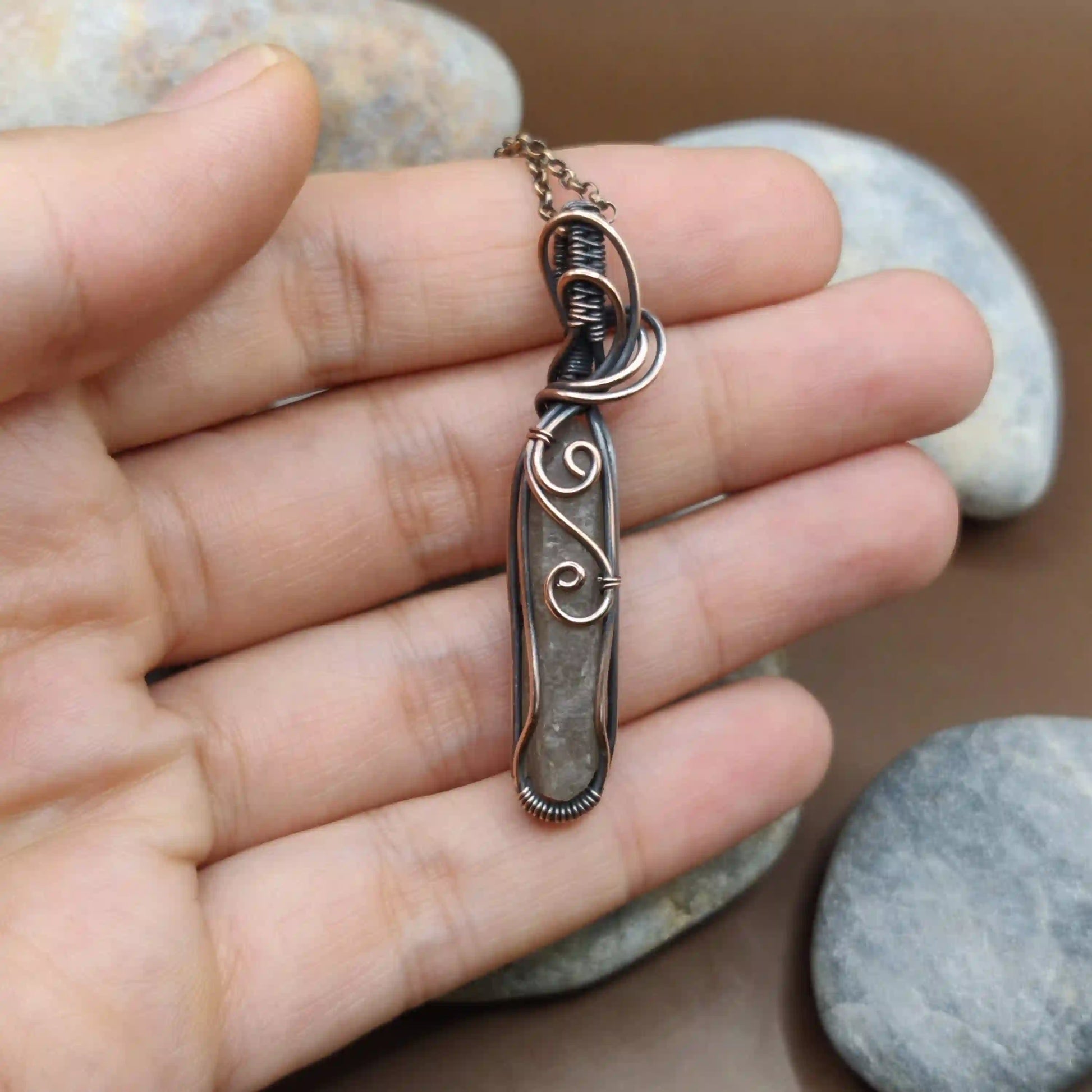 Aadhini - Kundalini Quartz / Citrine Necklace 004 SA3 By Sanguine Aura Handcrafted Jewellery