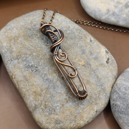 Aadhini - Kundalini Quartz / Citrine Necklace 005 By Sanguine Aura Handcrafted Jewellery.