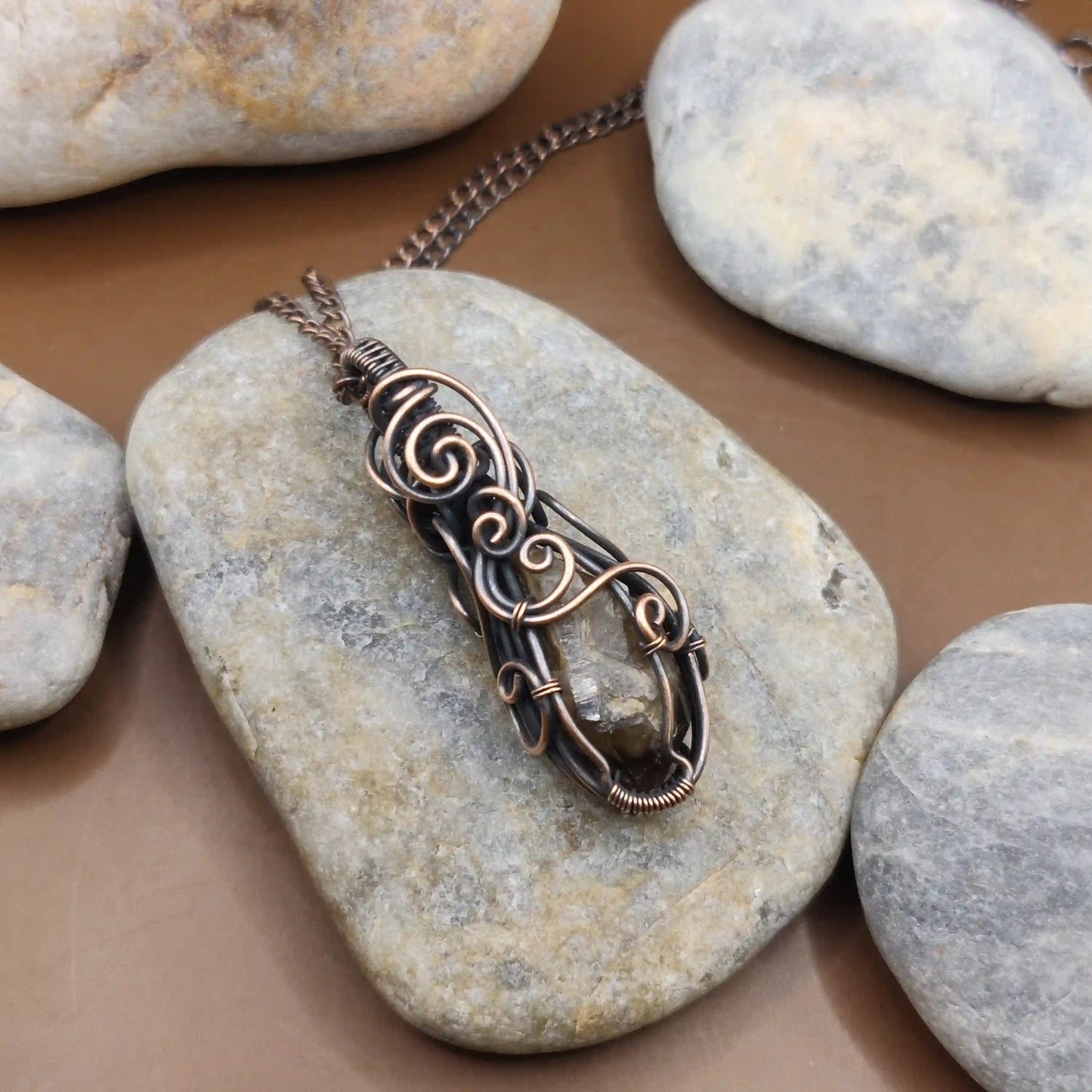 Aadhini - Kundalini Quartz / Citrine Necklace 007 SA2 By Sanguine Aura Handcrafted Jewellery
