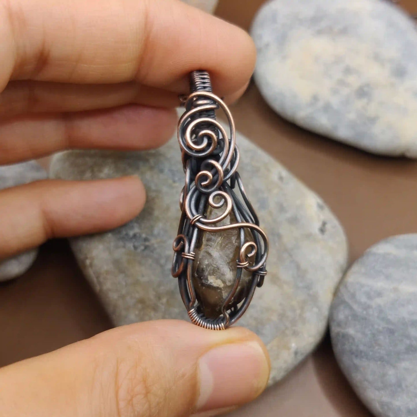 Aadhini - Kundalini Quartz / Citrine Necklace 007 SA3 By Sanguine Aura Handcrafted Jewellery