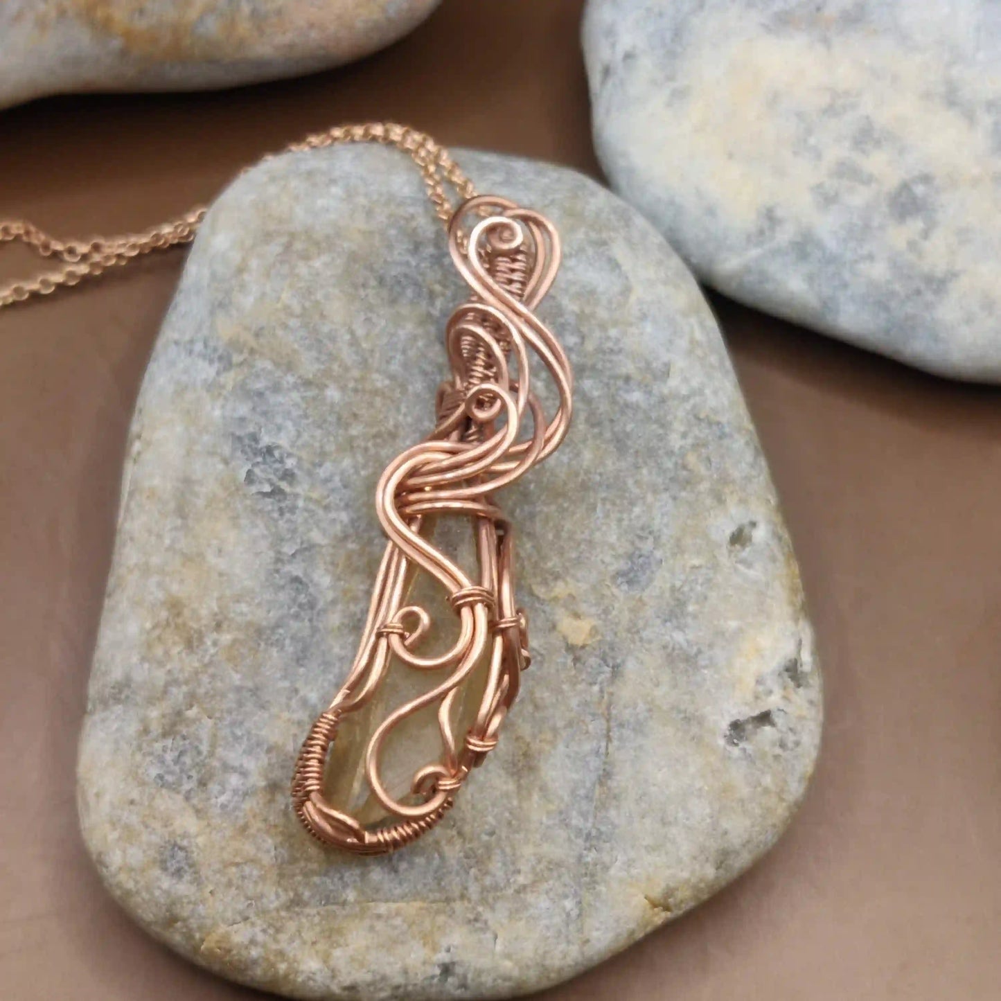 Aadhini - Kundalini Quartz / Citrine Necklace 008 SA1 By Sanguine Aura Handcrafted Jewellery