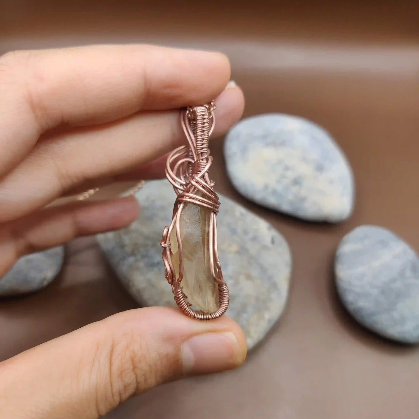 Aadhini - Kundalini Quartz / Citrine Necklace 008 SA2 By Sanguine Aura Handcrafted Jewellery