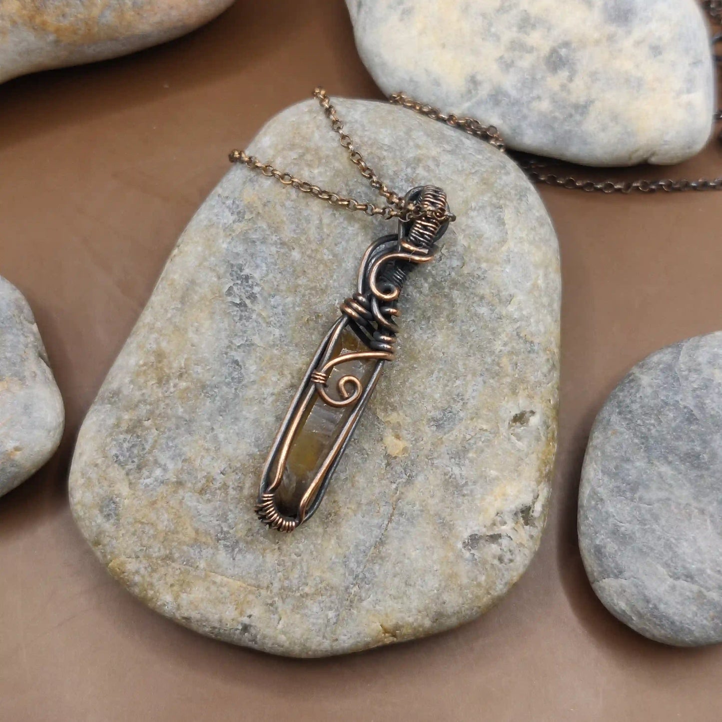 Aadhini - Kundlini Quartz - Citrine Necklace 003 SA1 By Sanguine Aura Handcrafted Jewellery
