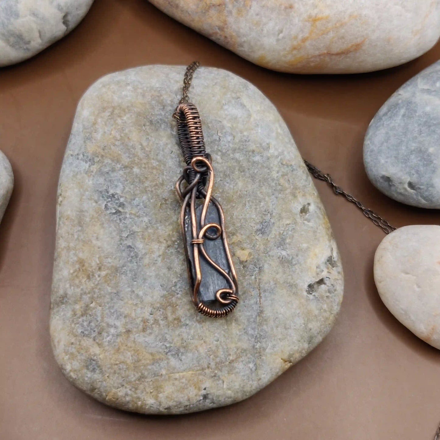 Aadhini - Kyanite Necklace 001 SA1 By Sanguine Aura Handcrafted Jewellery