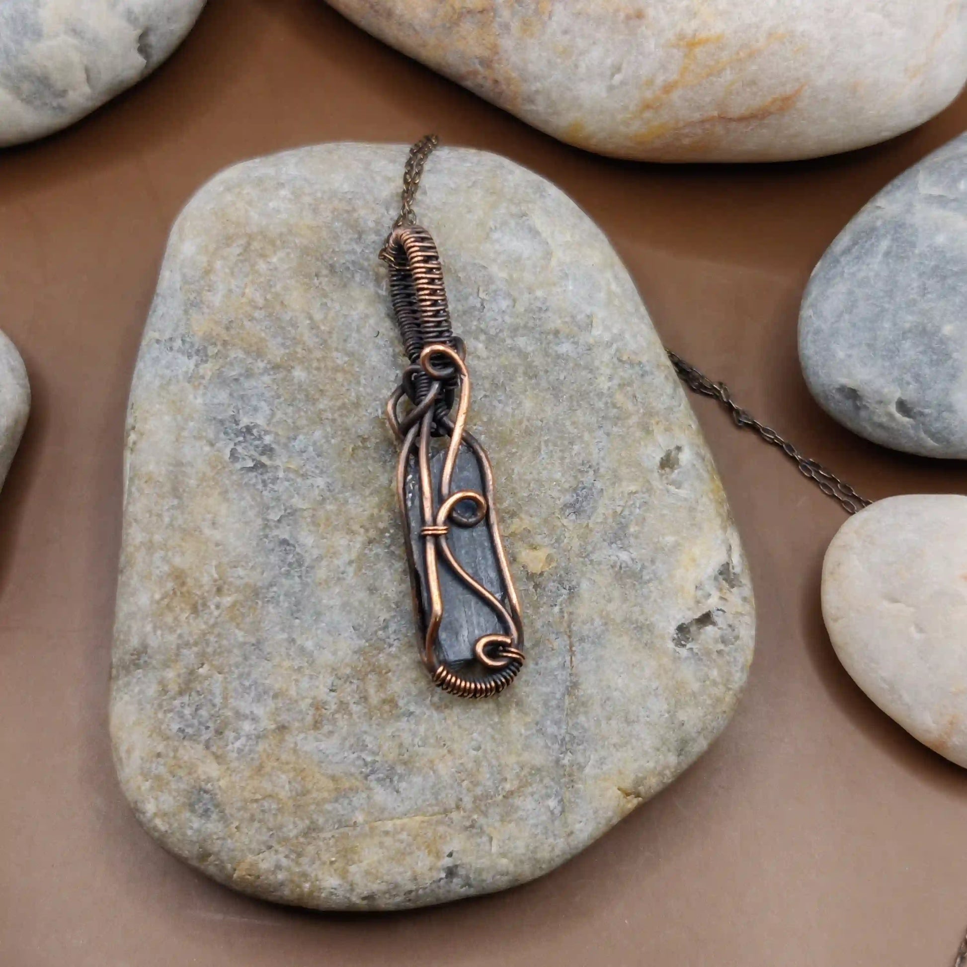 Aadhini - Kyanite Necklace 001 SA1 By Sanguine Aura Handcrafted Jewellery