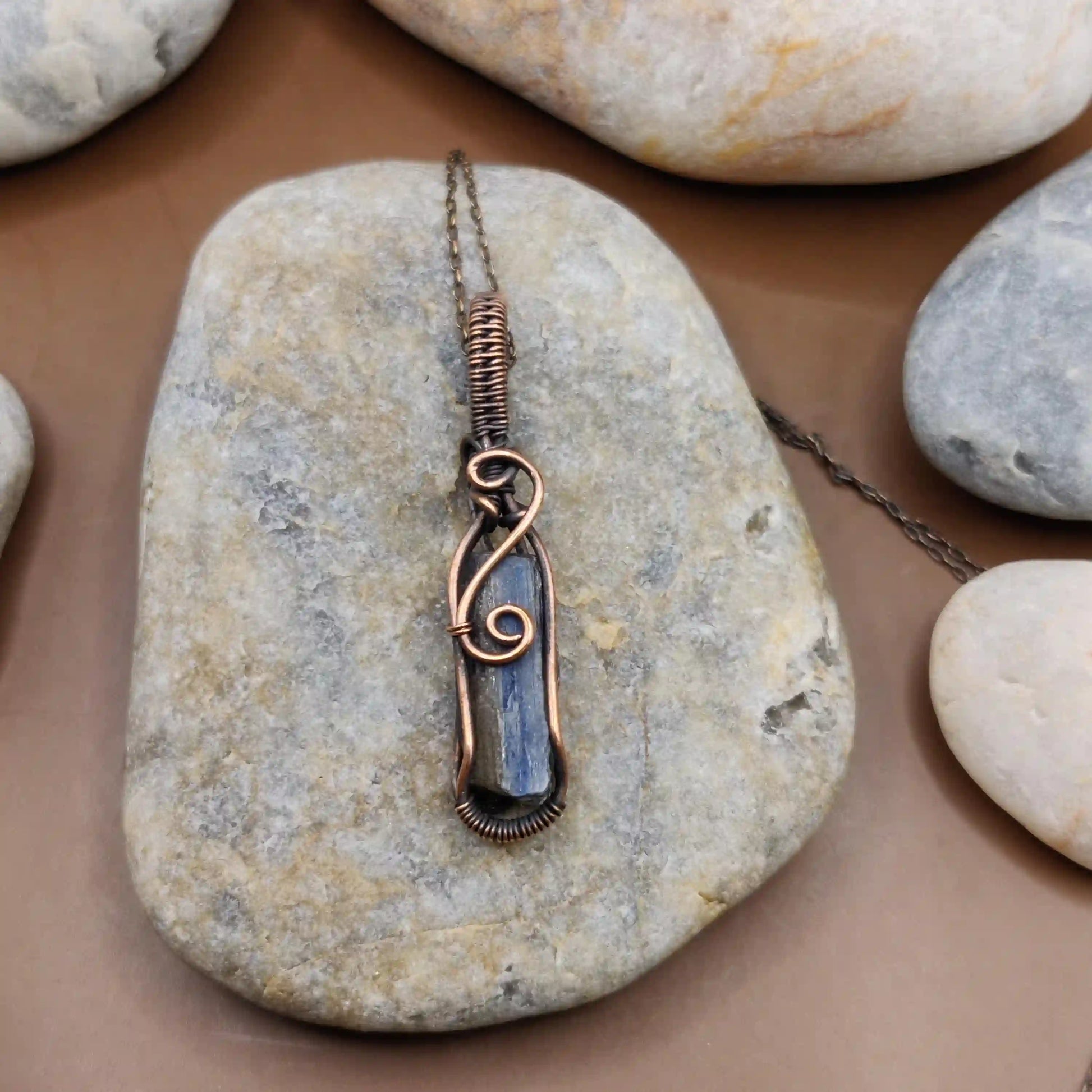 Aadhini - Kyanite Necklace 001 SA2  By Sanguine Aura Handcrafted Jewellery