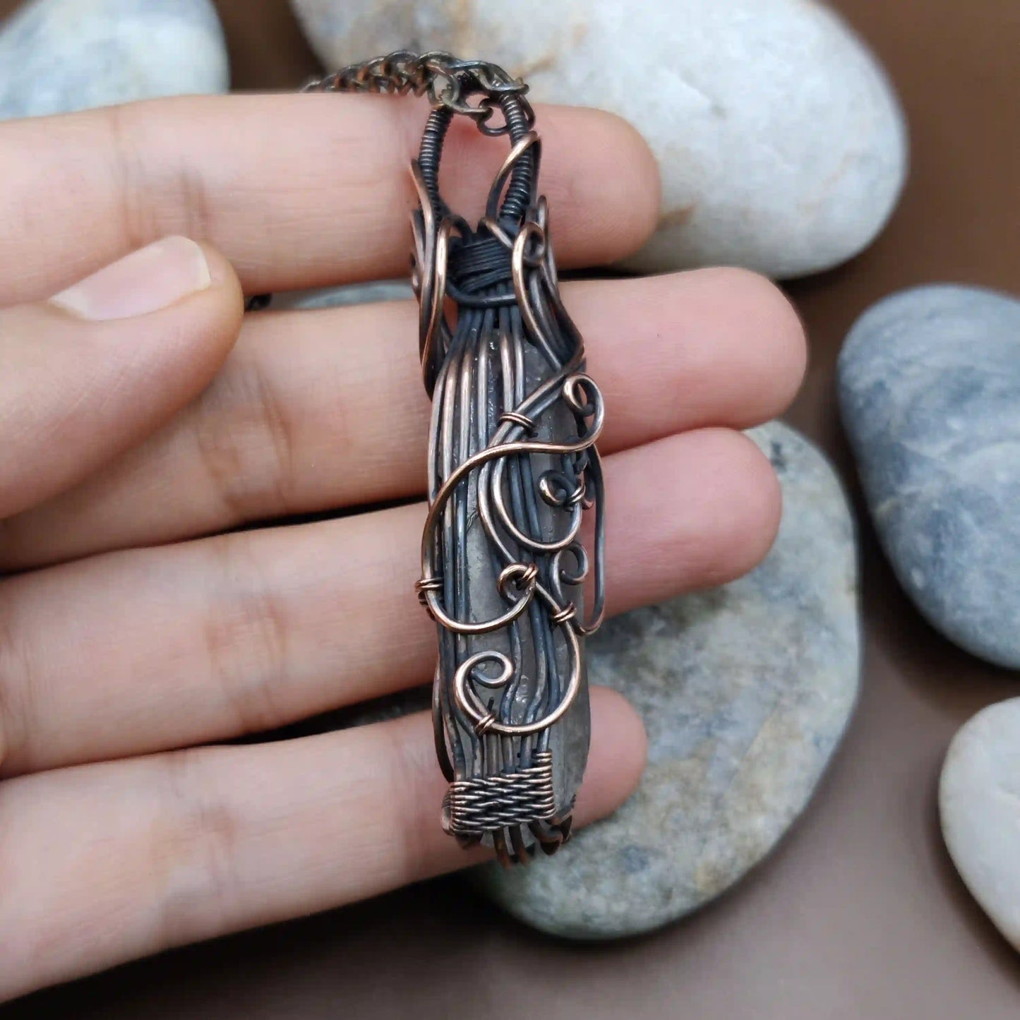 Aadhini- Clear Quartz Necklace - 002 SA12 By Sanguine Aura Handcrafted Jewellery