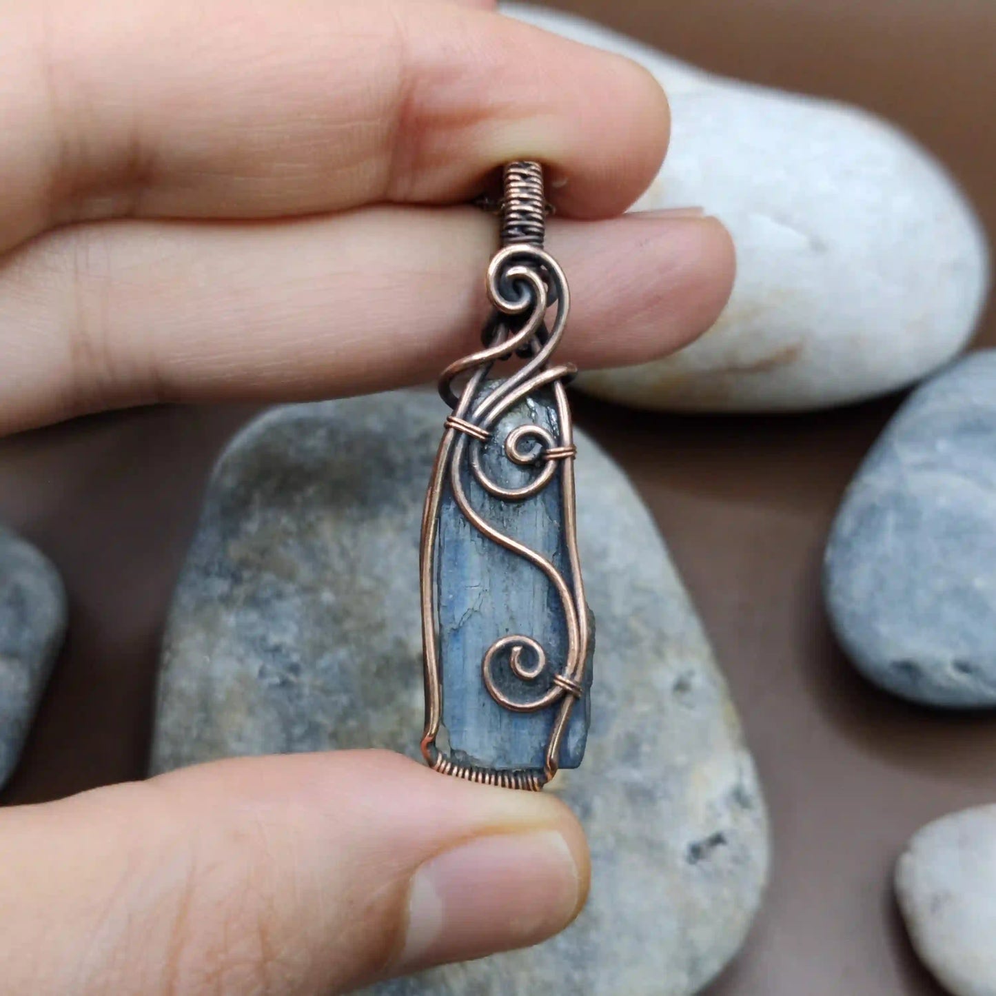 Aadhini - Kyanite Necklace 003 SA1 By Sanguine Aura Handcrafted Jewellery