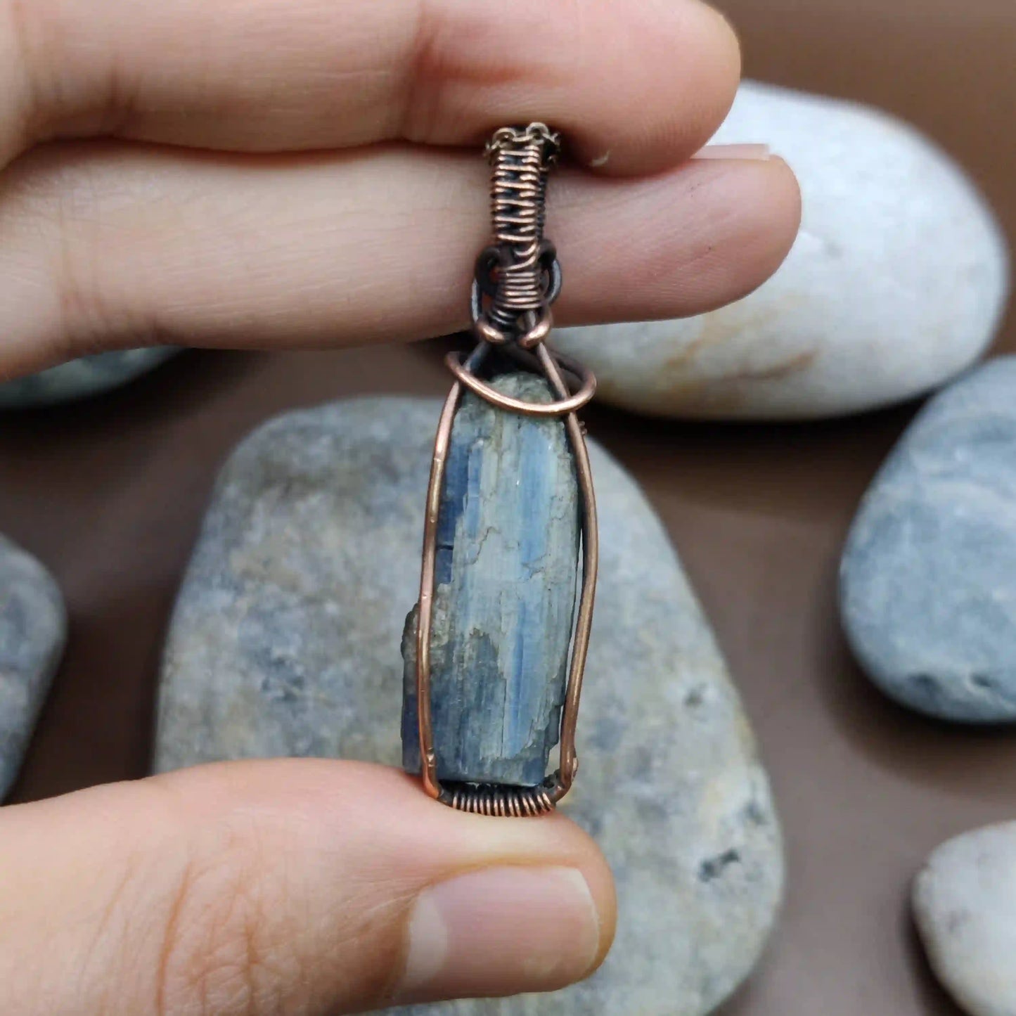 Aadhini - Kyanite Necklace 003 SA11 By Sanguine Aura Handcrafted Jewellery