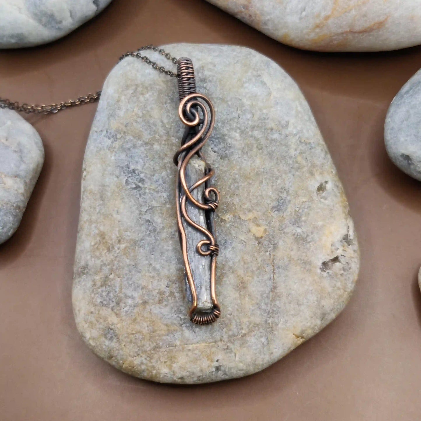 Aadhini - Kyanite Necklace 003 SA6 By Sanguine Aura Handcrafted Jewellery