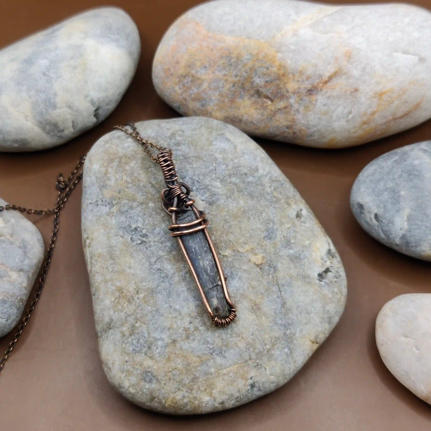 Aadhini - Kyanite Necklace 003 SA8 By Sanguine Aura Handcrafted Jewellery