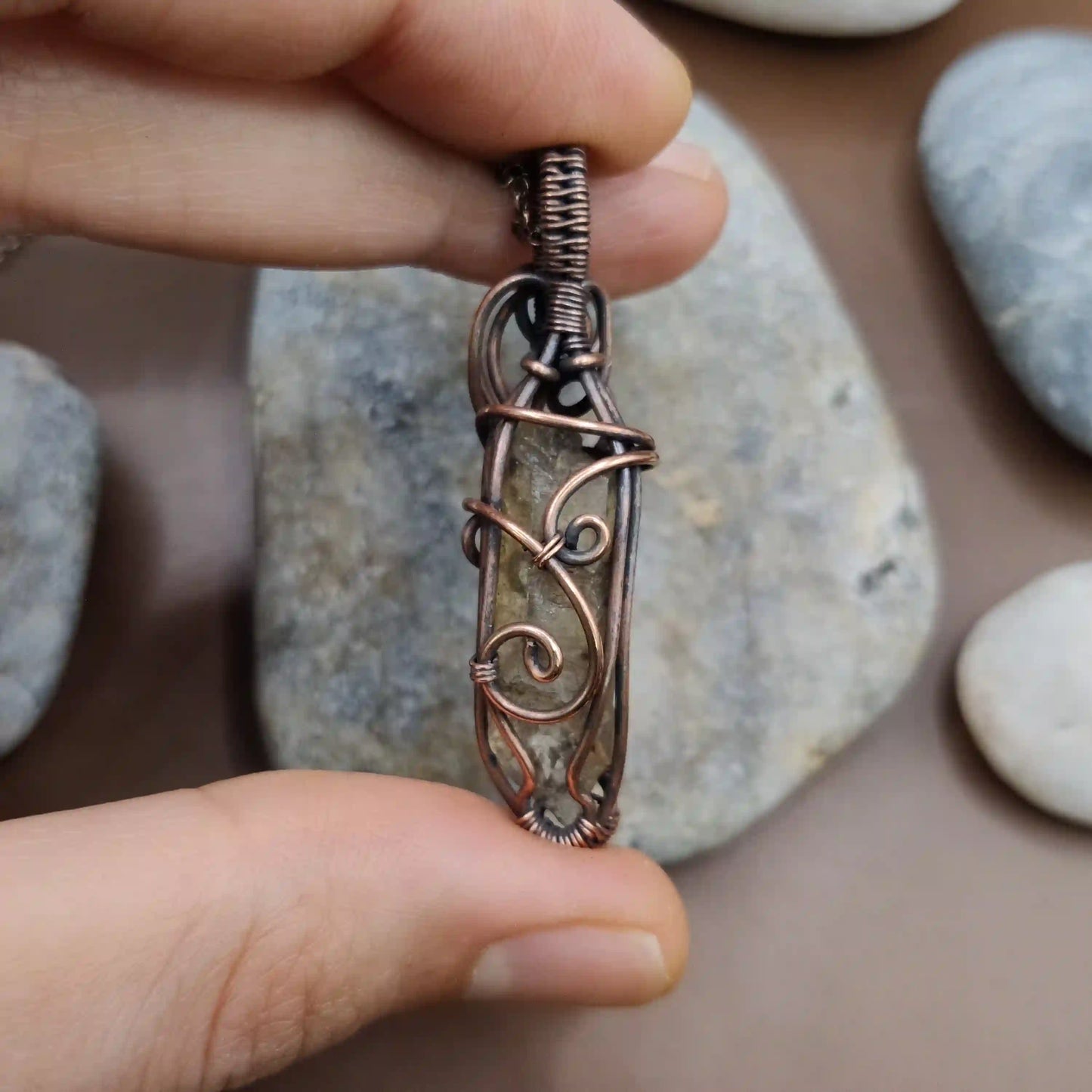Aadhini - Raw Kundlini Citrine Necklace SA2 By Sanguine Aura Handcrafted Jewellery
