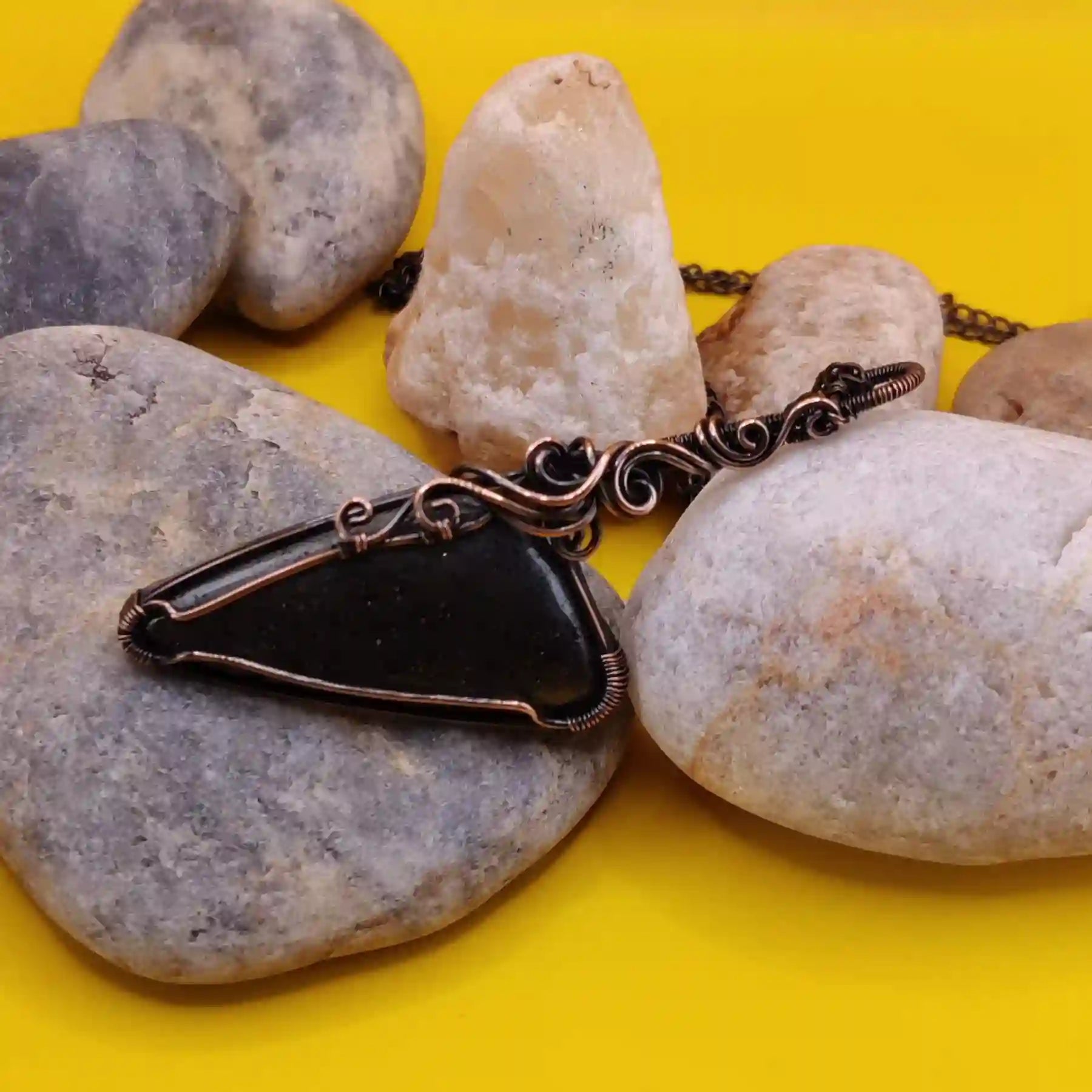 Aadhini Hematite Necklace In Copper 001 By Sanguine Aura Handcrafted Jewellery