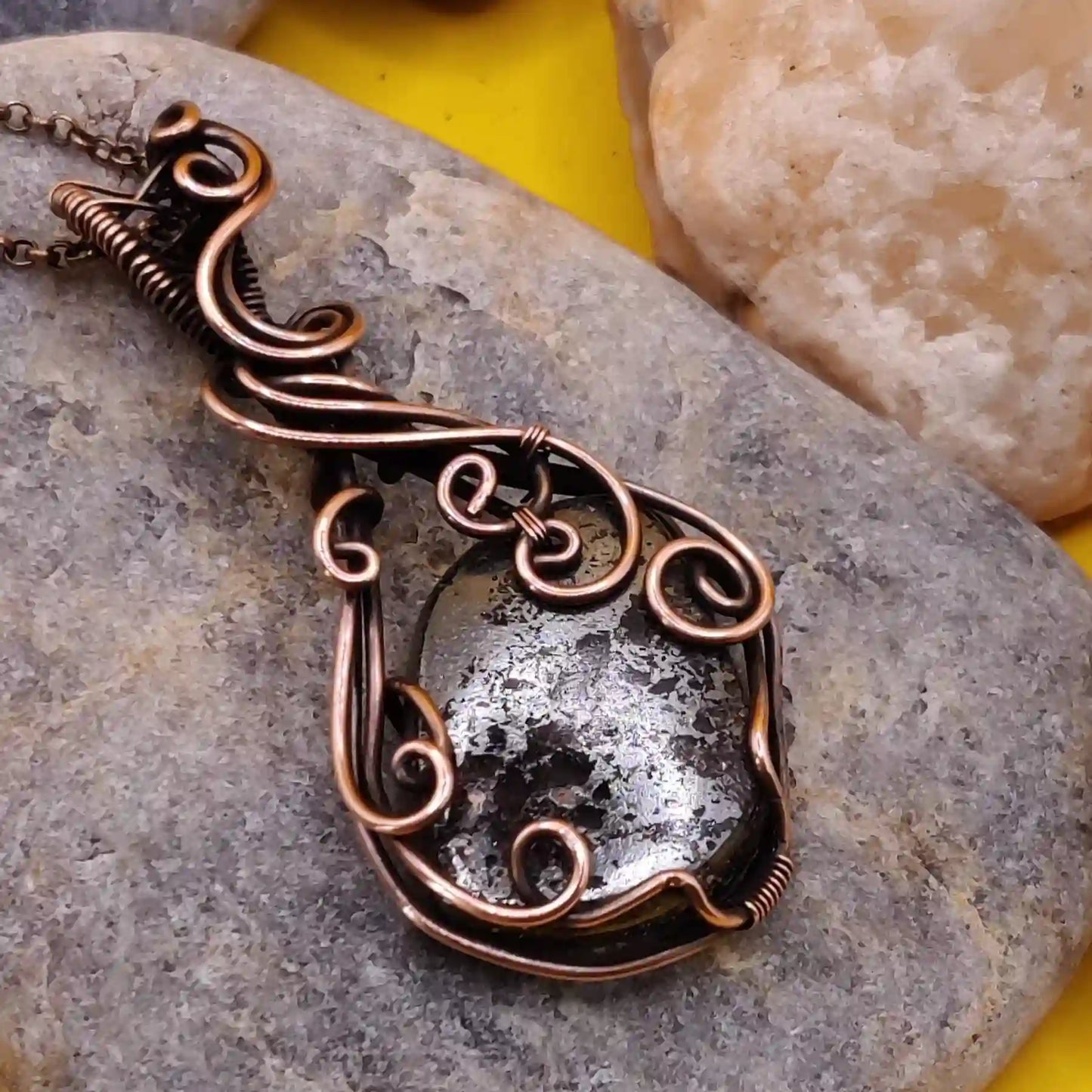 Aadhini Hematite Necklace In Copper 002 SA1 By Sanguine Aura Handcrafted Jewellery