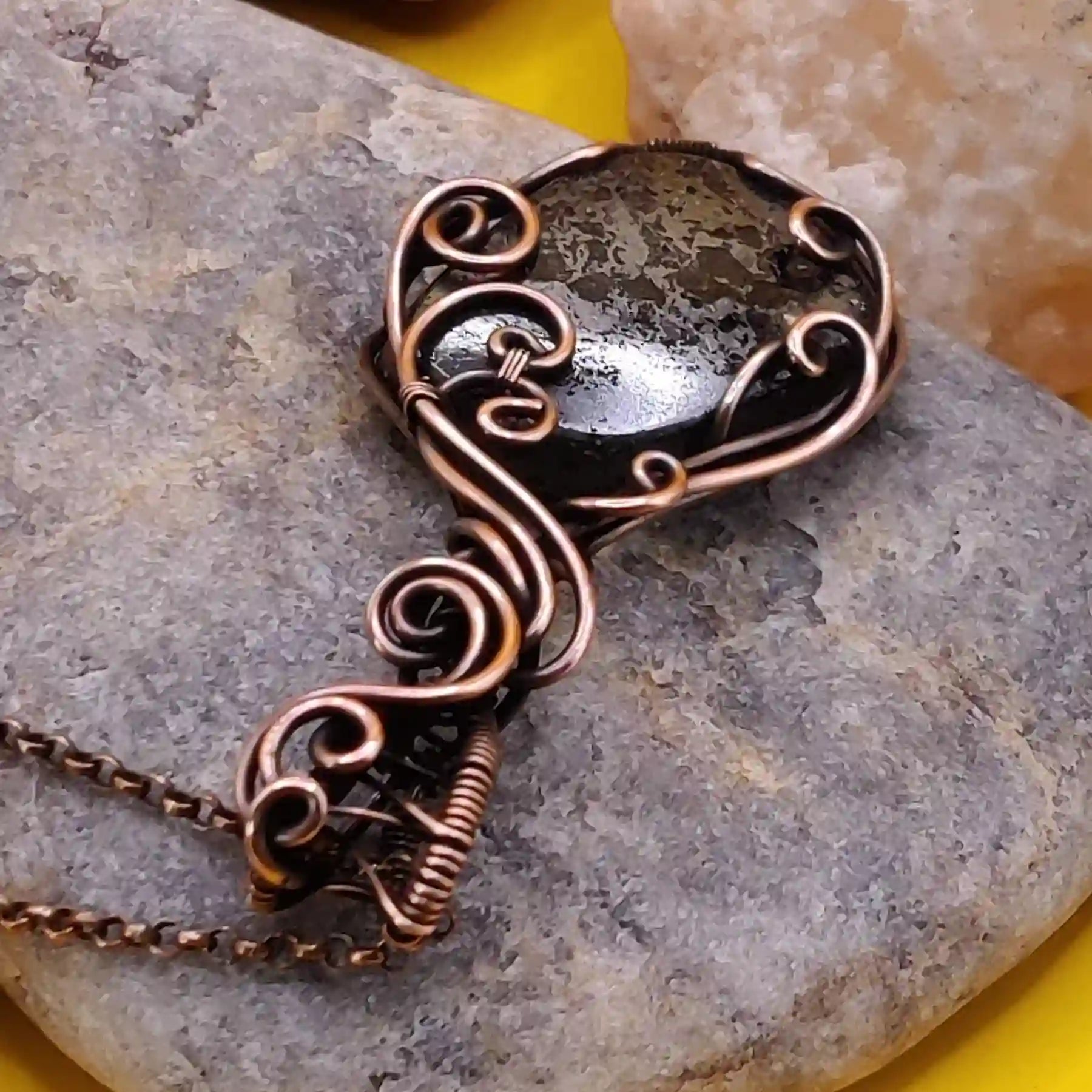 Aadhini Hematite Necklace In Copper 002 SA2 By Sanguine Aura Handcrafted Jewellery