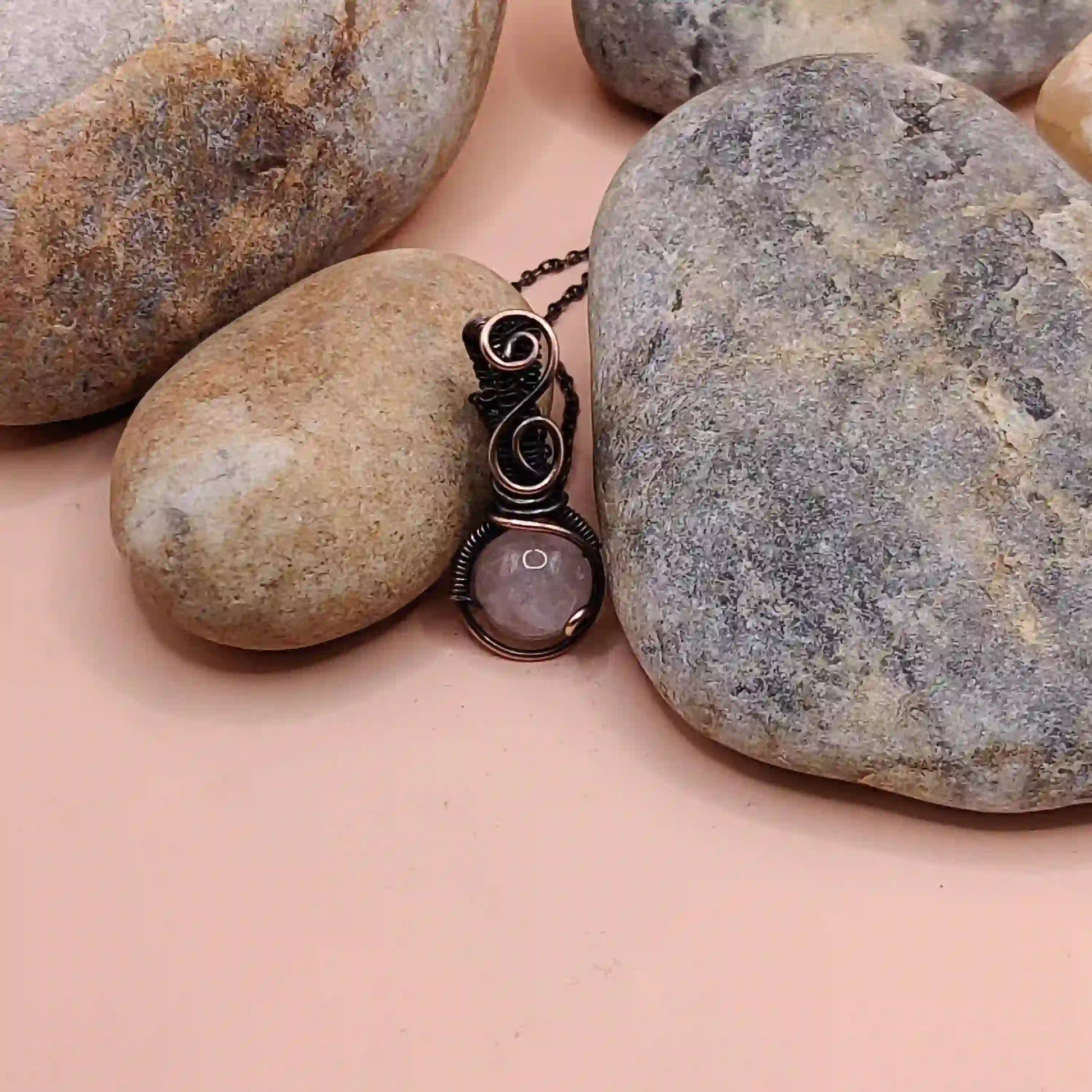 Aaradhya – Rose Quartz Necklaces SA13 By Sanguine Aura Handcrafted Jewellery