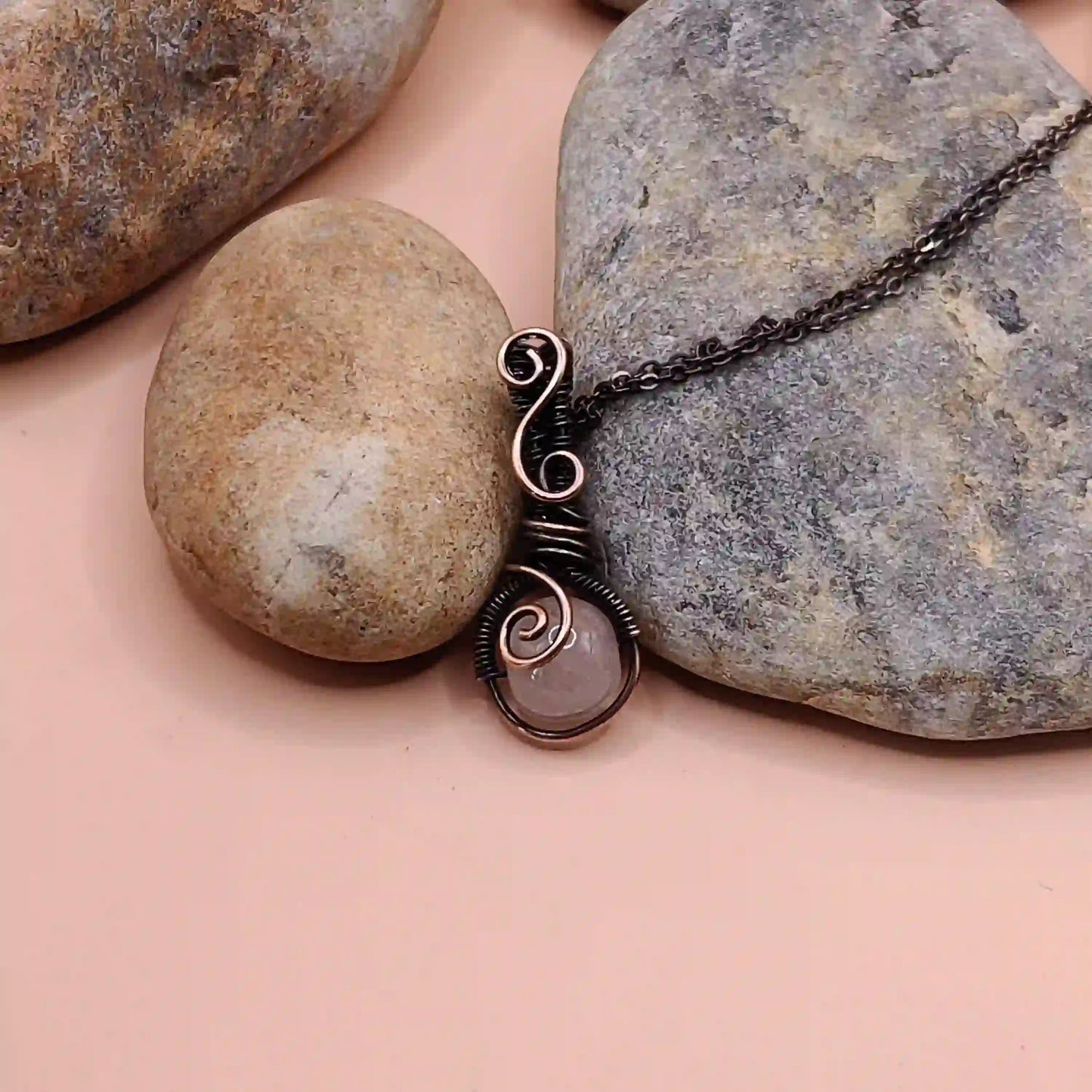 Aaradhya – Rose Quartz Necklaces SA21 By Sanguine Aura Handcrafted Jewellery