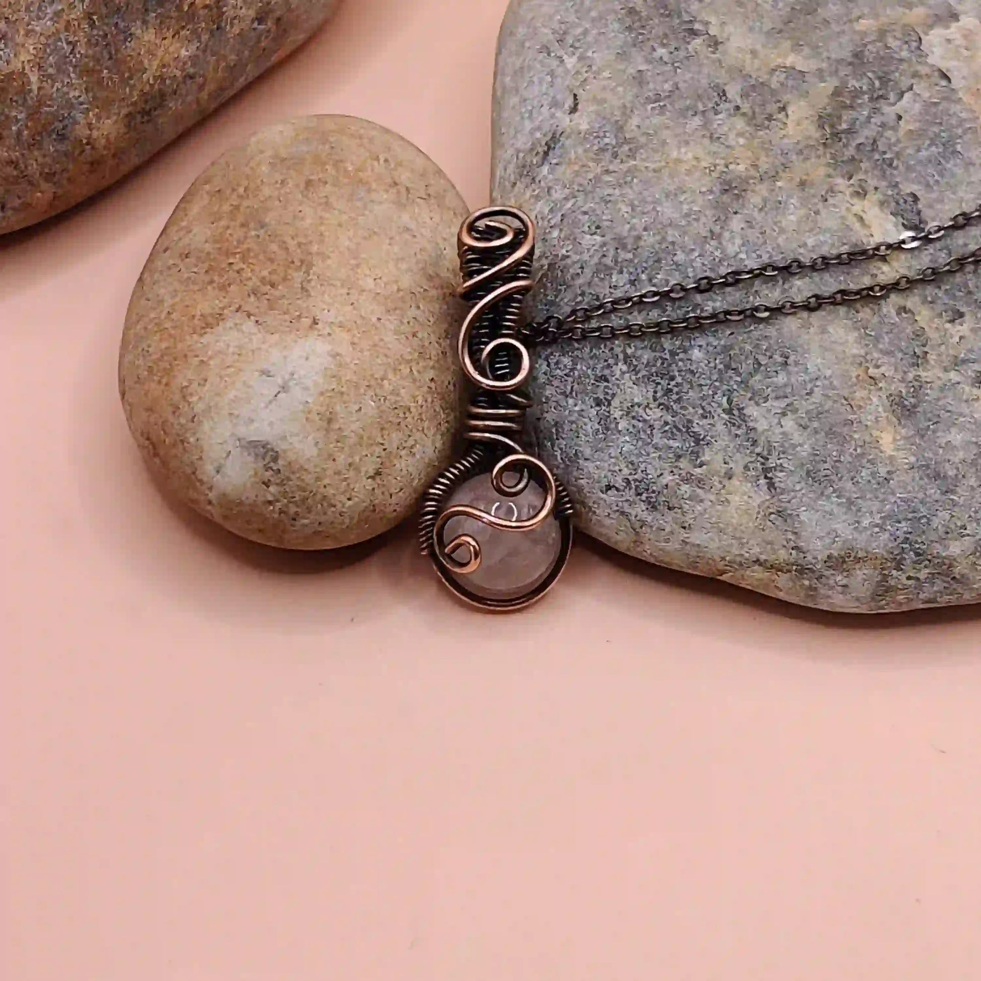Aaradhya – Rose Quartz Necklaces SA22 By Sanguine Aura Handcrafted Jewellery