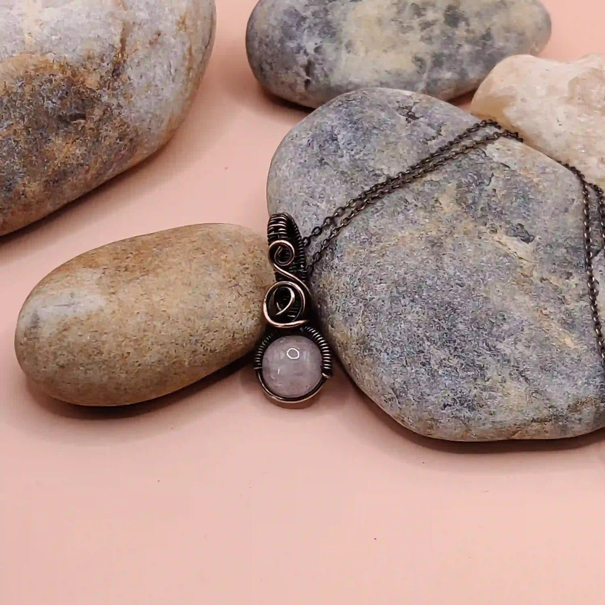 Aaradhya – Rose Quartz Necklaces SA27 By Sanguine Aura Handcrafted Jewellery