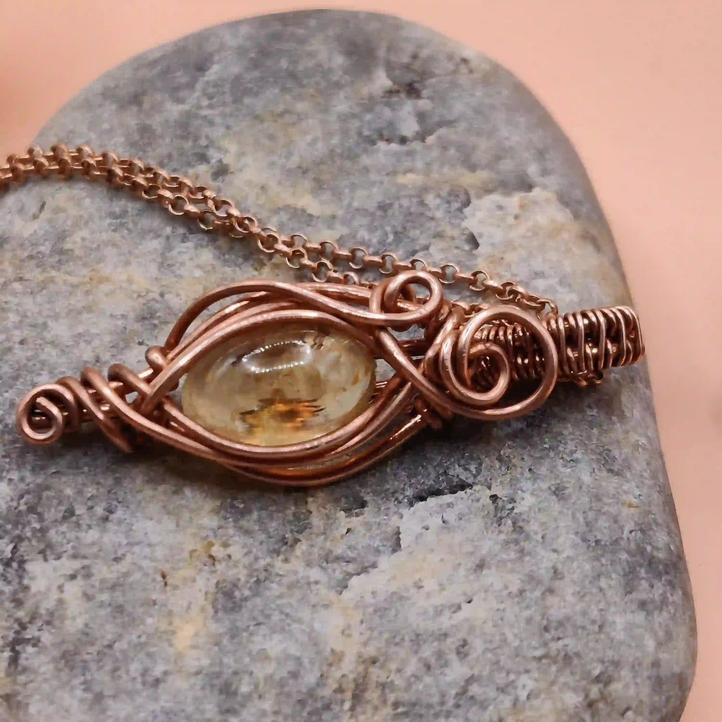 Aarohi - Citrine Necklace SA2 By Sanguine Aura Handcrafted Jewellery