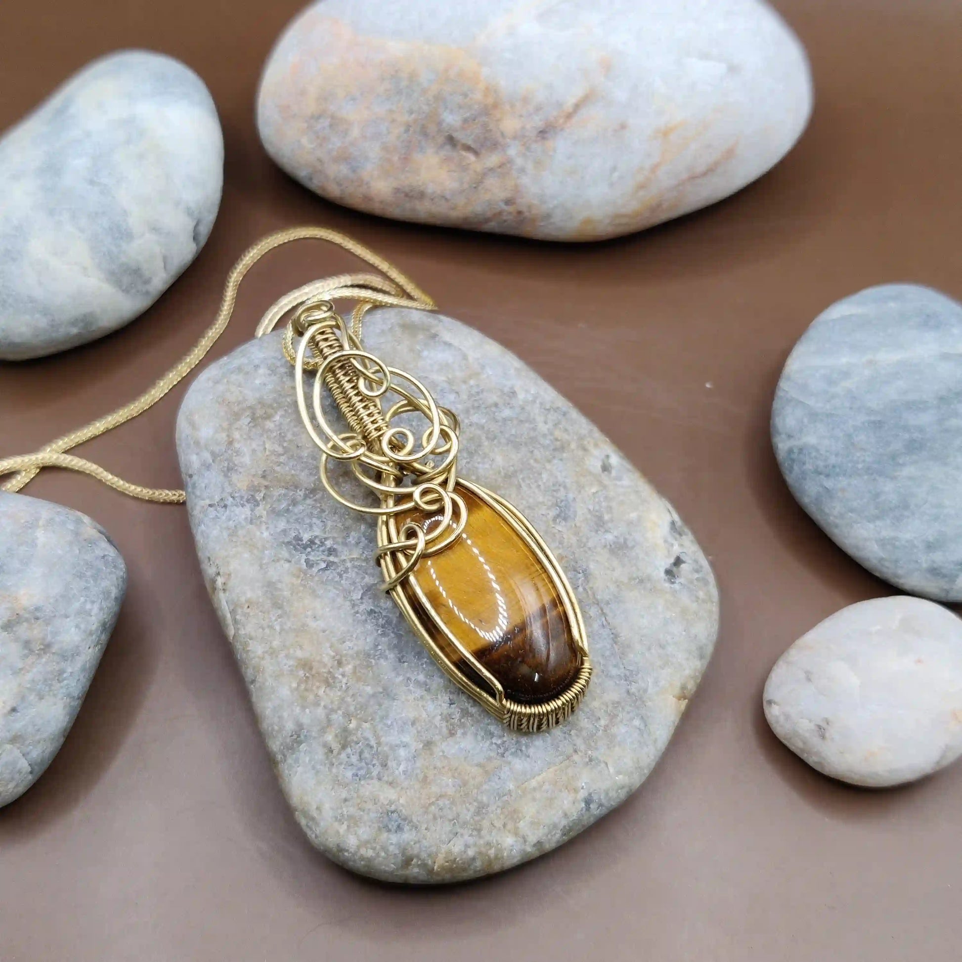 Adah - Tiger's Eye Necklace 002 SA1 By Sanguine Aura Handcrafted Jewellery