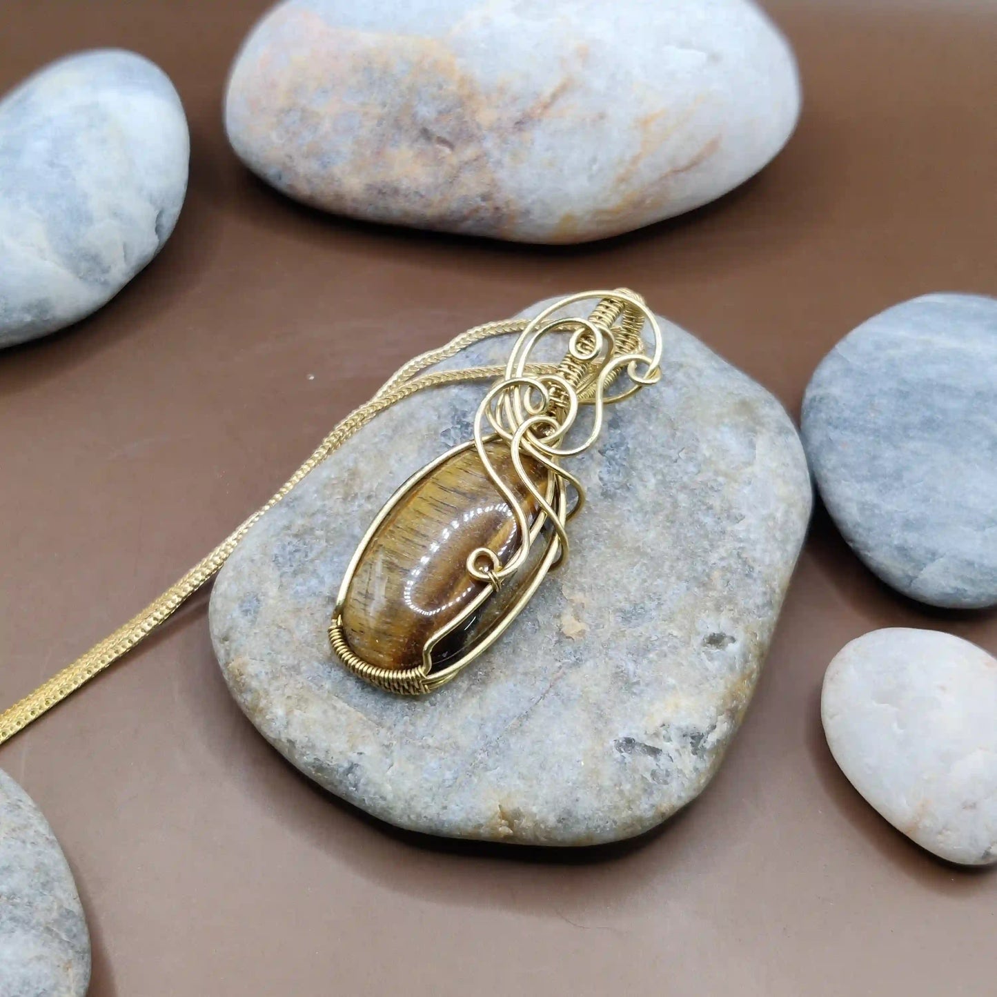 Adah - Tiger's Eye Necklace 003 SA1 By Sanguine Aura Handcrafted Jewellery