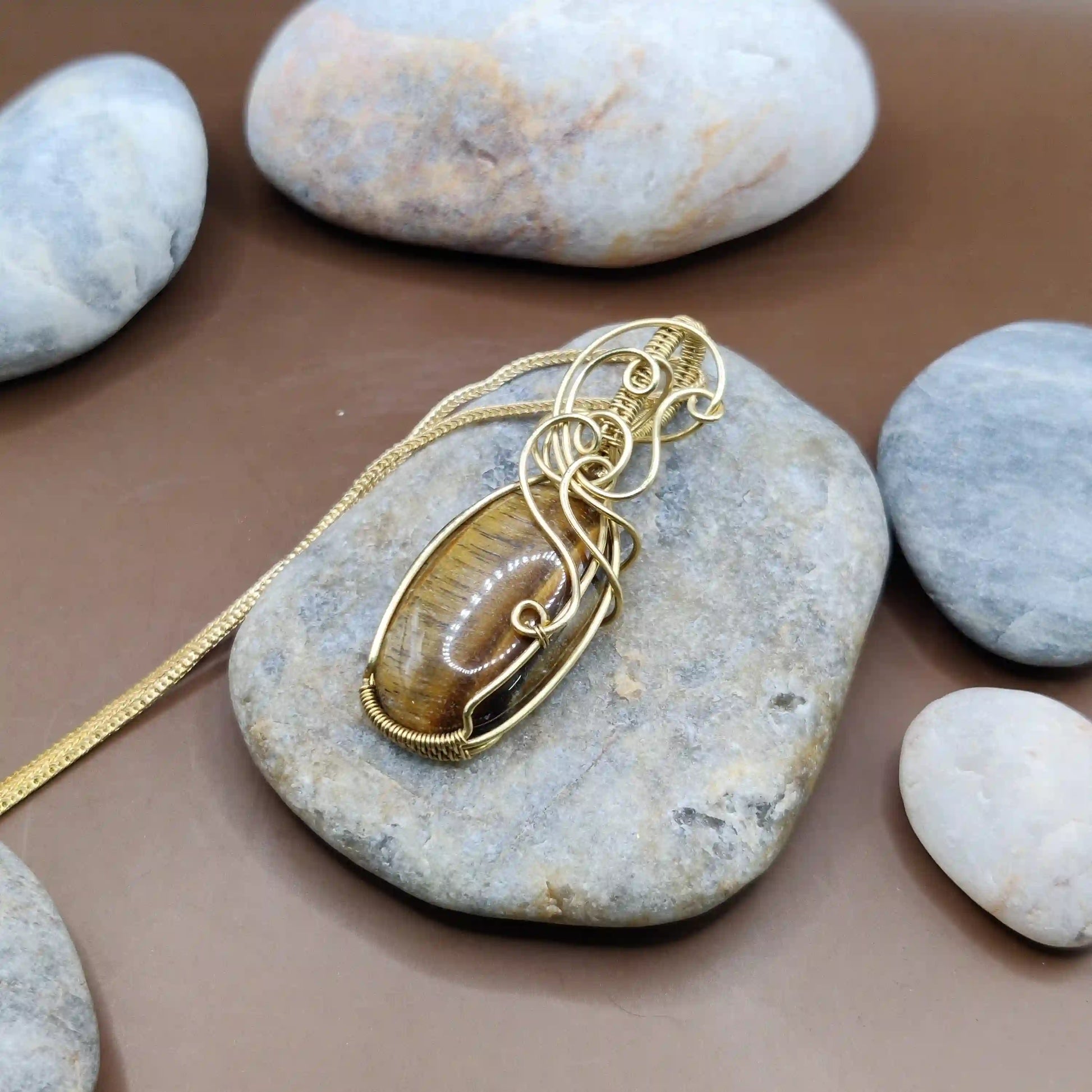 Adah - Tiger's Eye Necklace 003 SA1 By Sanguine Aura Handcrafted Jewellery