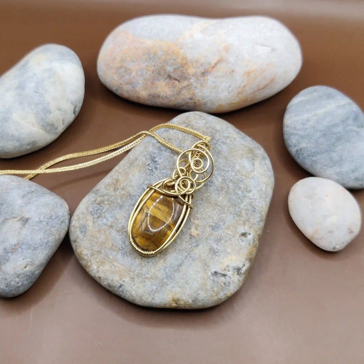 Adah - Tiger's Eye Necklace 004 SA1 By Sanguine Aura Handcrafted Jewellery