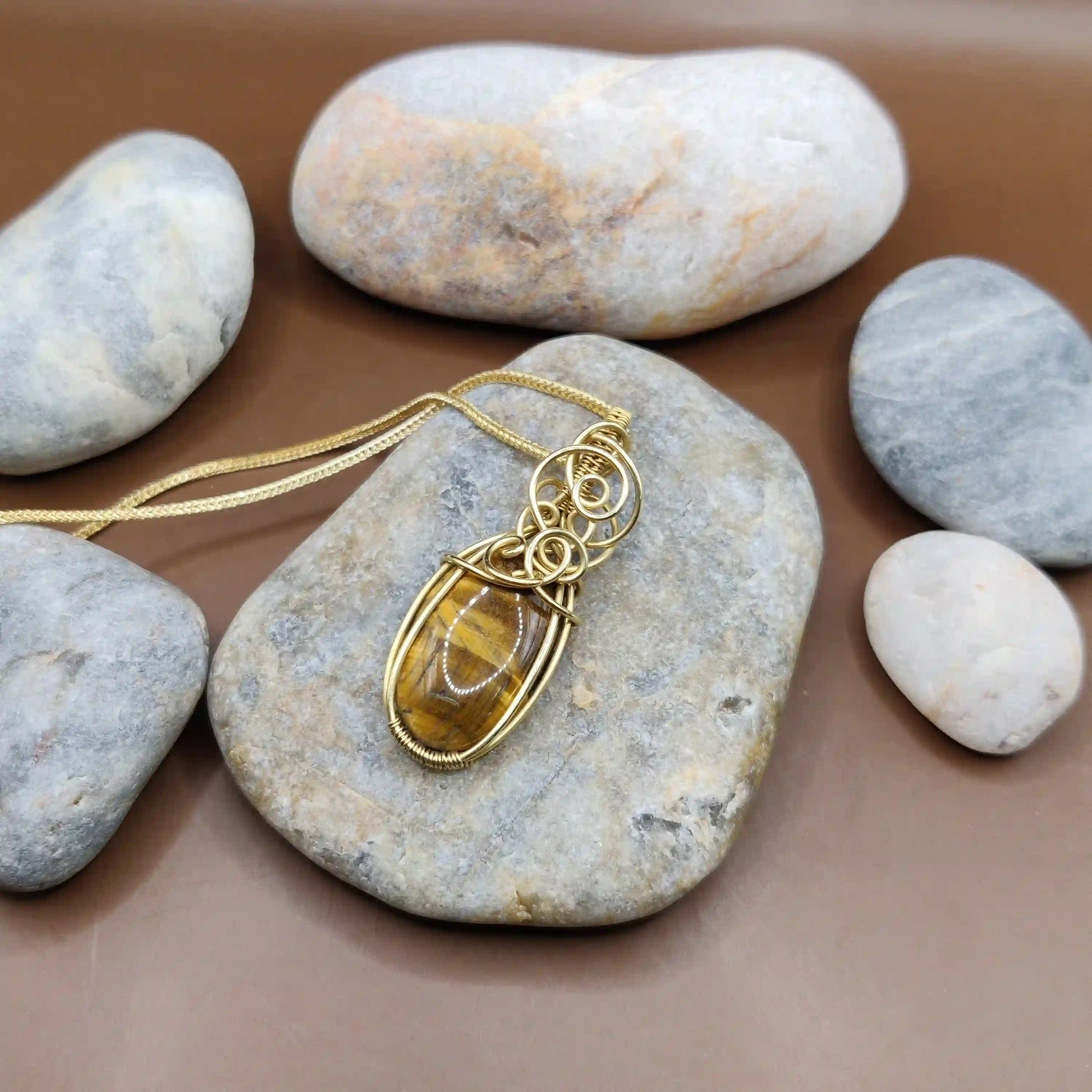 Adah - Tiger's Eye Necklace 004 SA1 By Sanguine Aura Handcrafted Jewellery