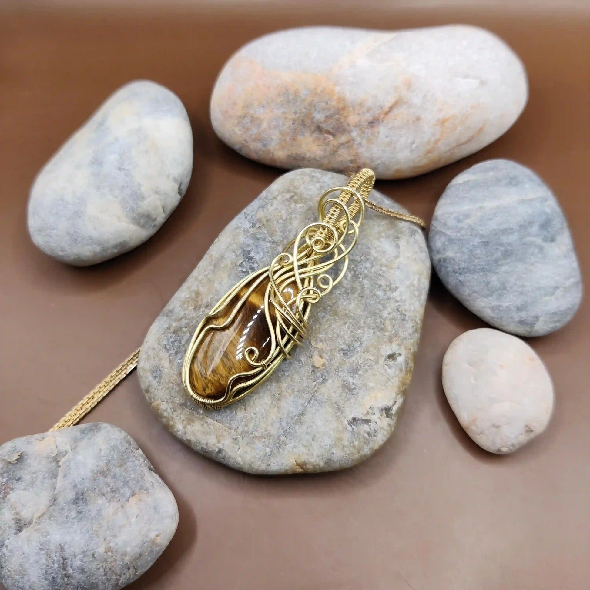 Adah - Tiger's Eye Necklace 005 SA1 By Sanguine Aura Handcrafted Jewellery