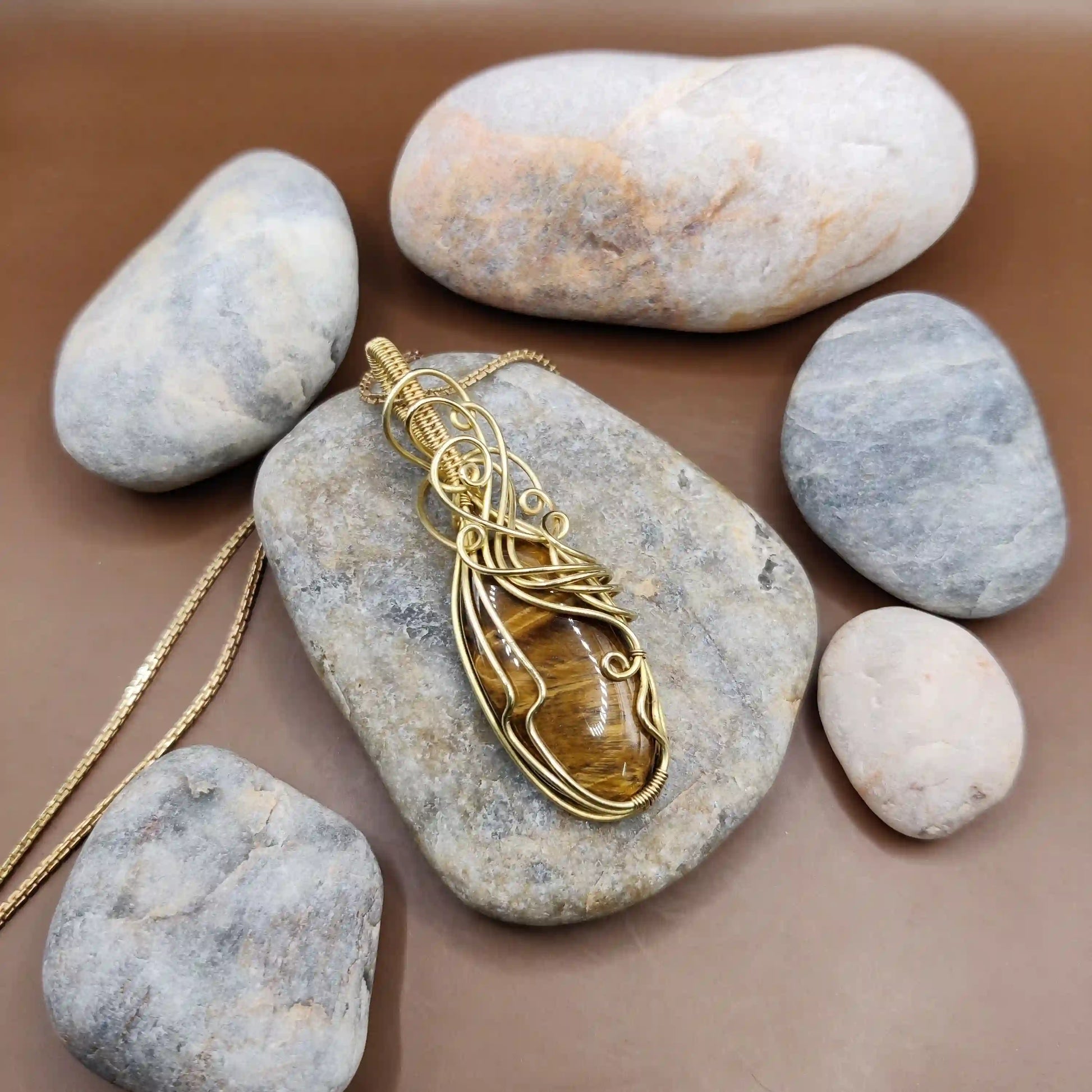 Adah - Tiger's Eye Necklace 005 SA2 By Sanguine Aura Handcrafted Jewellery