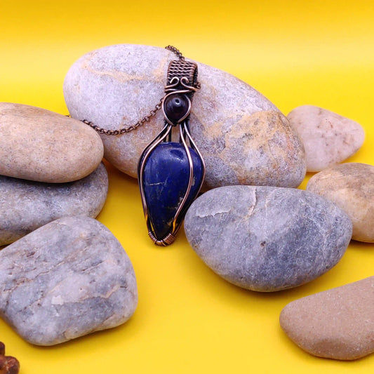 Advithi - Lapis Lazuli and Amethyst Necklace-001 SA1 By Sanguine Aura Handcrafted Jewellery