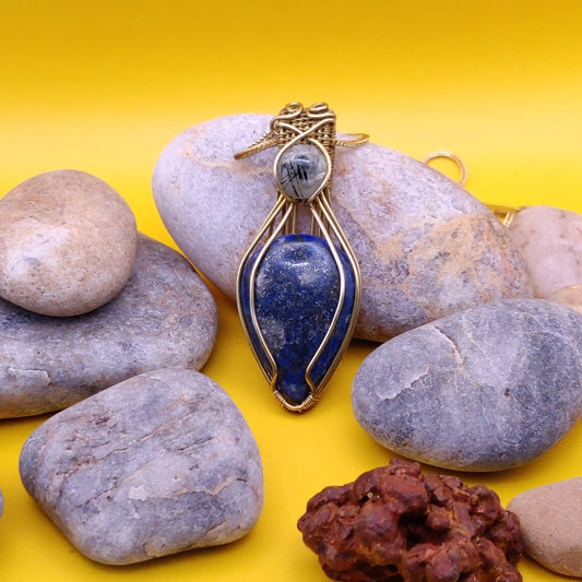 Advithi - Lapis Lazuli and Prehnite Necklace-006 SA1 By Sanguine Aura Handcrafted Jewellery