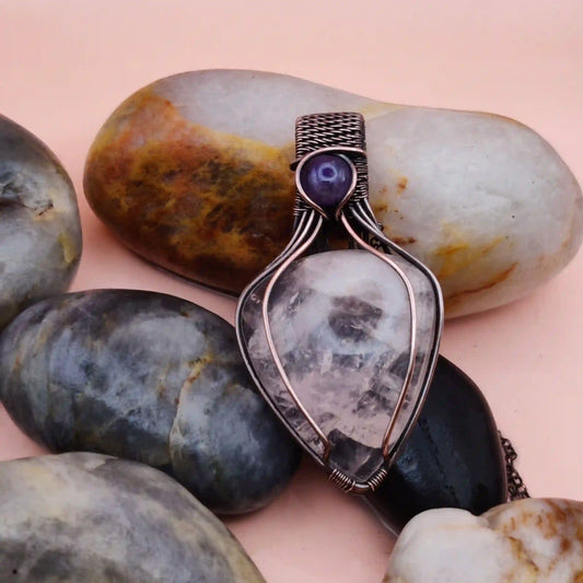 Advithi_Rose_Quartz_Amethyst_Necklace By Sanguine Aura Handcrafted Jewellery