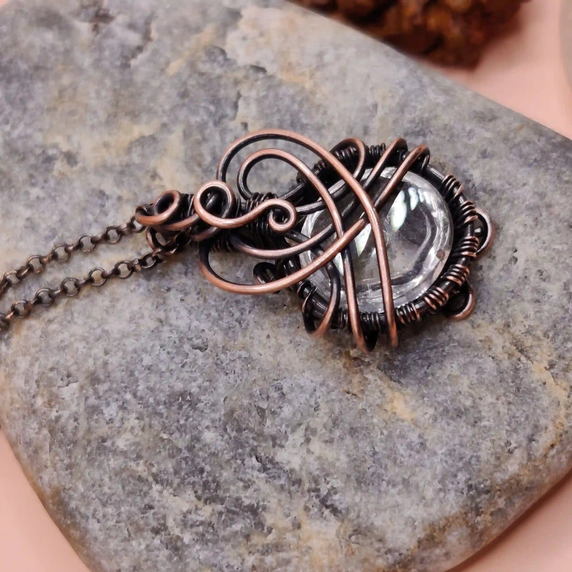 Anaisha- Clear Quartz Necklace – 001 By Sanguine Aura Handcrafted Jewellery