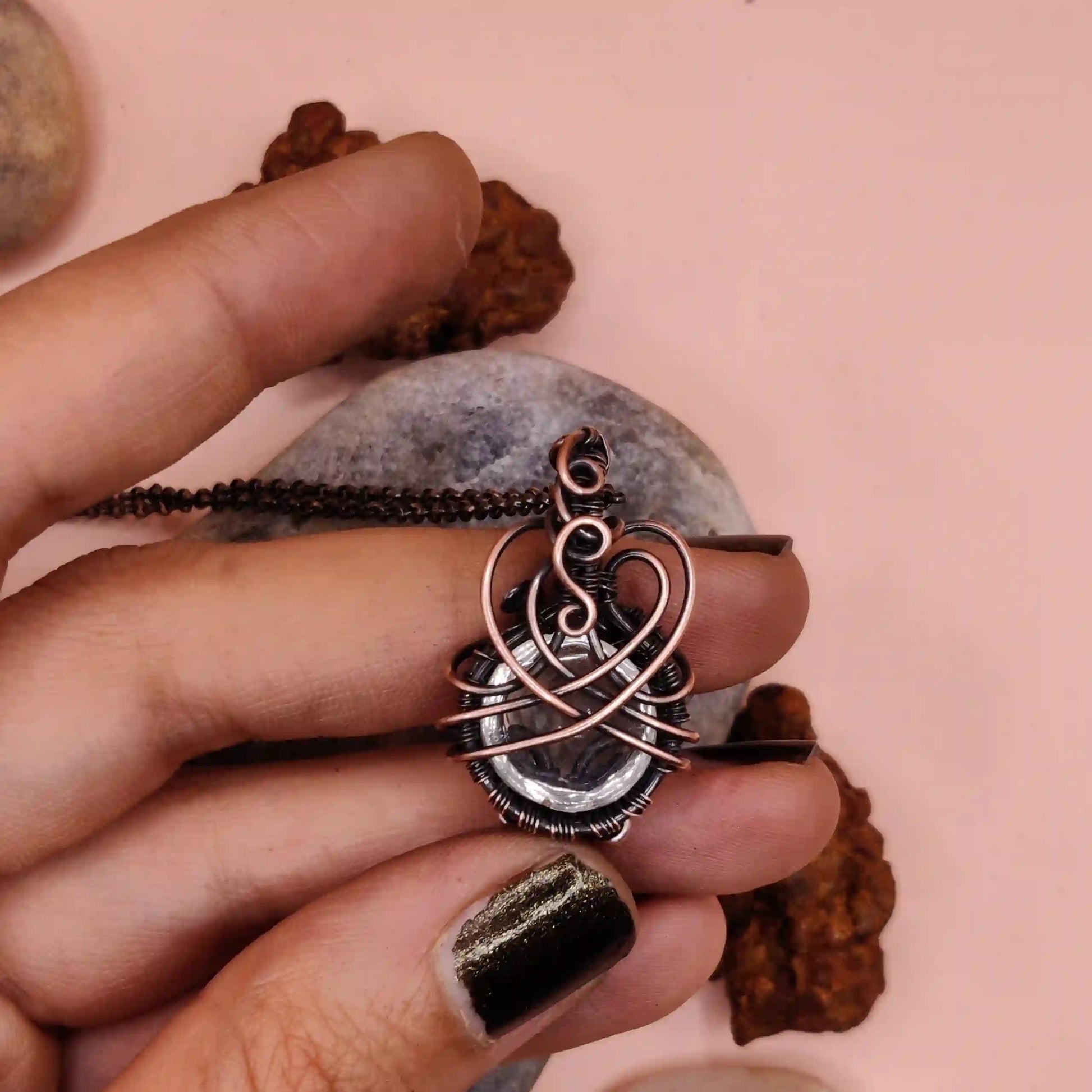 Anaisha- Clear Quartz Necklace – 001 SA1 By Sanguine Aura Handcrafted Jewellery