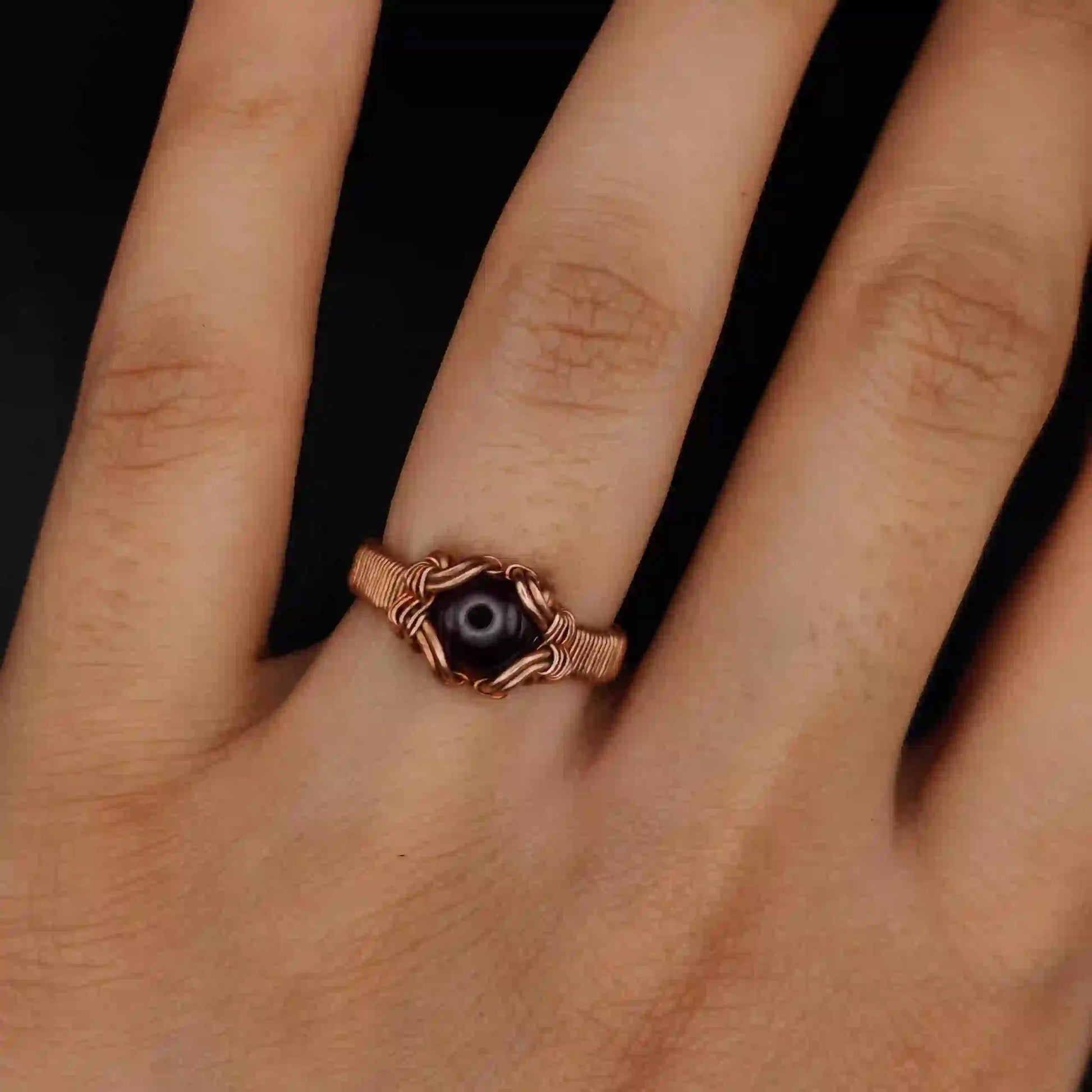 Anamika- Garnet Ring SA4 By Sanguine Aura Handcrafted Jewellery