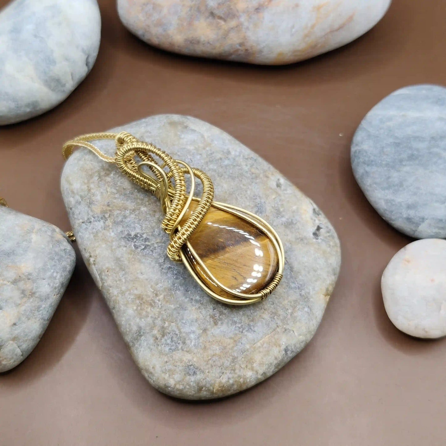 Anushka - Tiger's Eye Necklace 001 SA1 By Sanguine Aura Handcrafted Jewellery