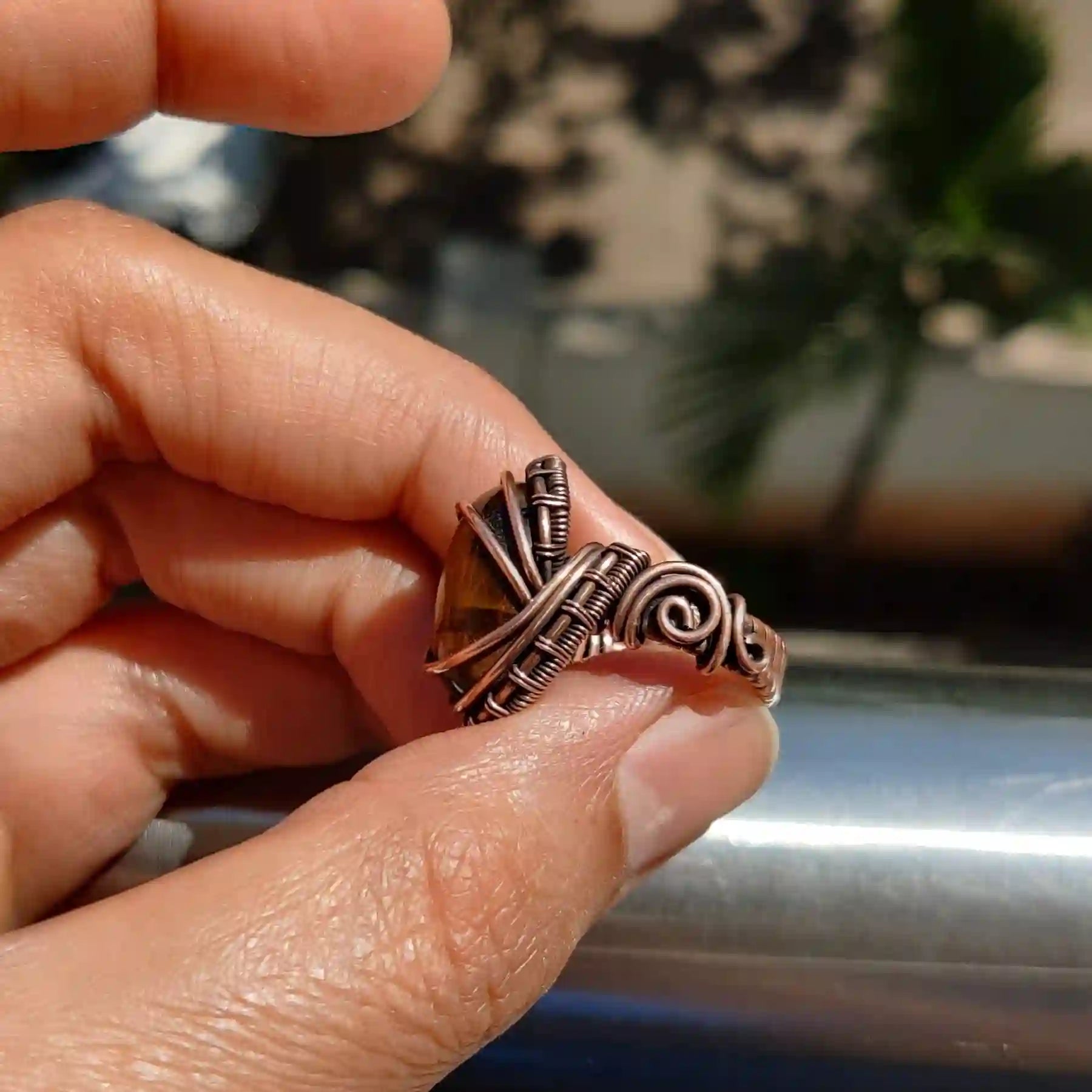 Ashka – Tiger’s Eye Ring SA1 By Sanguine Aura Handcrafted Jewellery