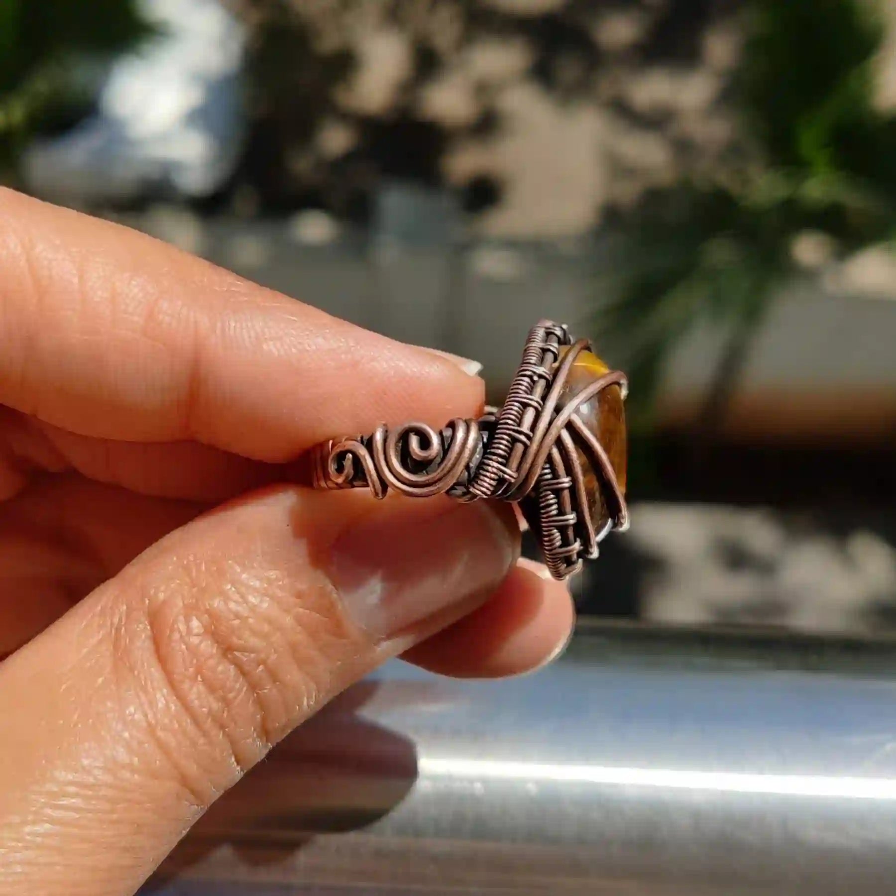 Ashka – Tiger’s Eye Ring SA2 By Sanguine Aura Handcrafted Jewellery