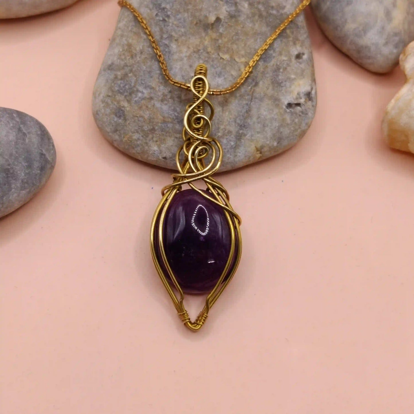 Asmee- Amethyst Necklace- 003 By Sanguine Aura Handcrafted jewellery
